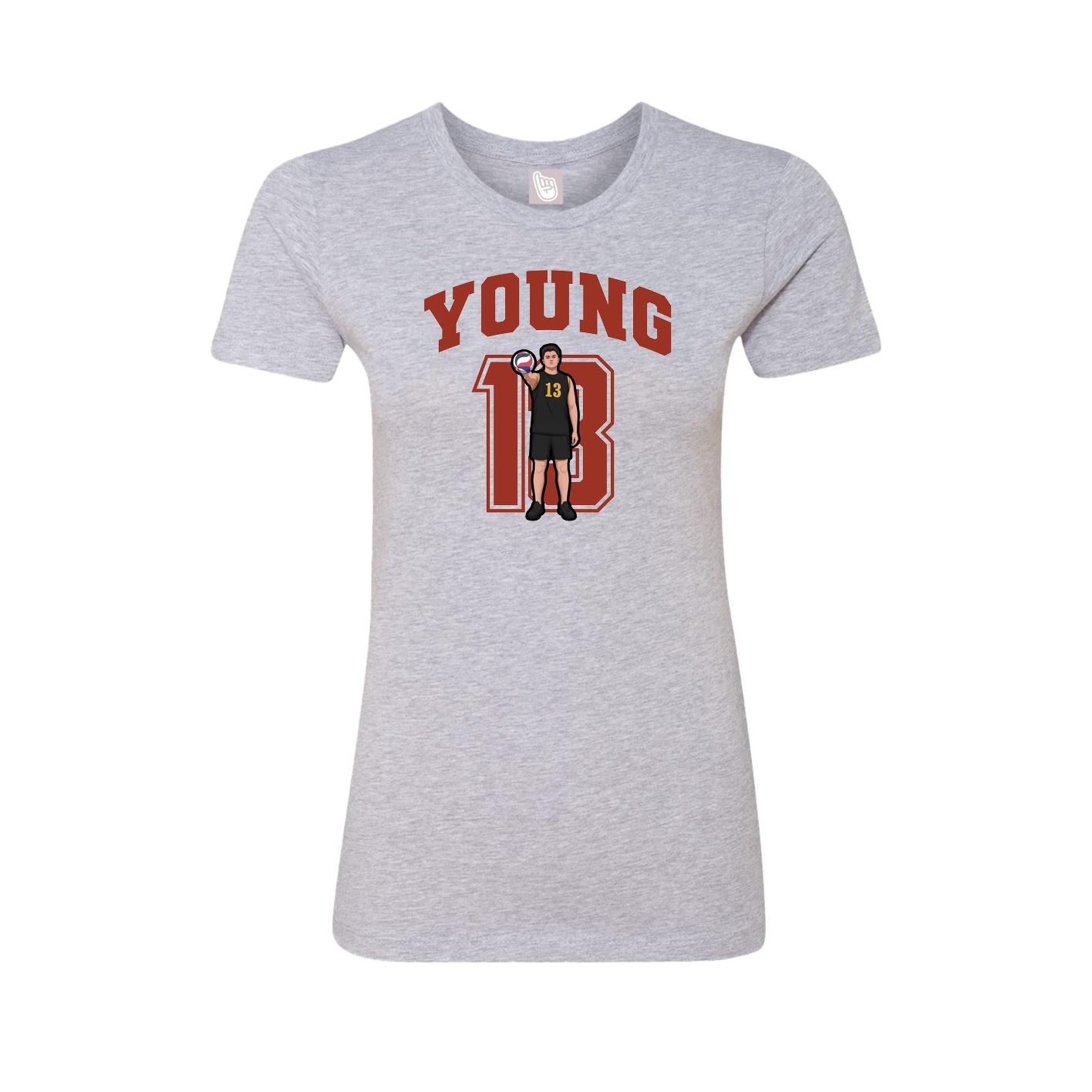 Fitted Women's Tee — Number in Grey