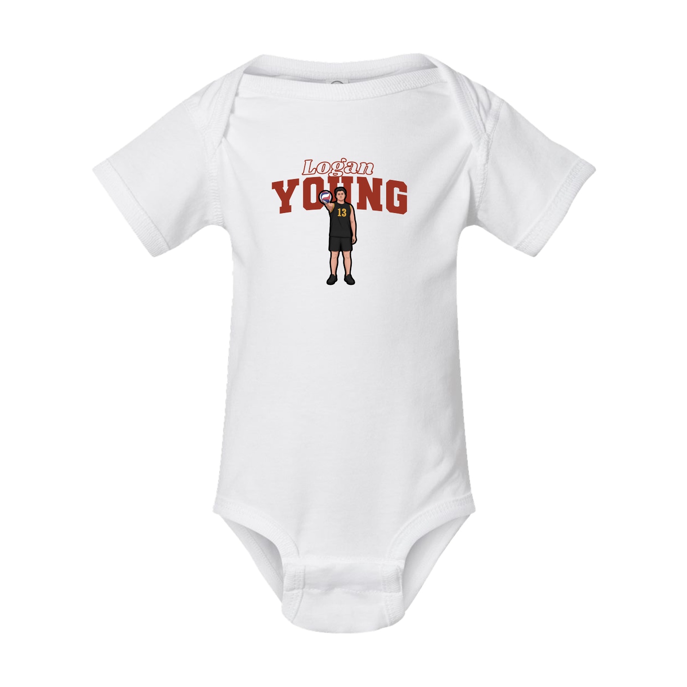Baby Onesie — Name Arch in White