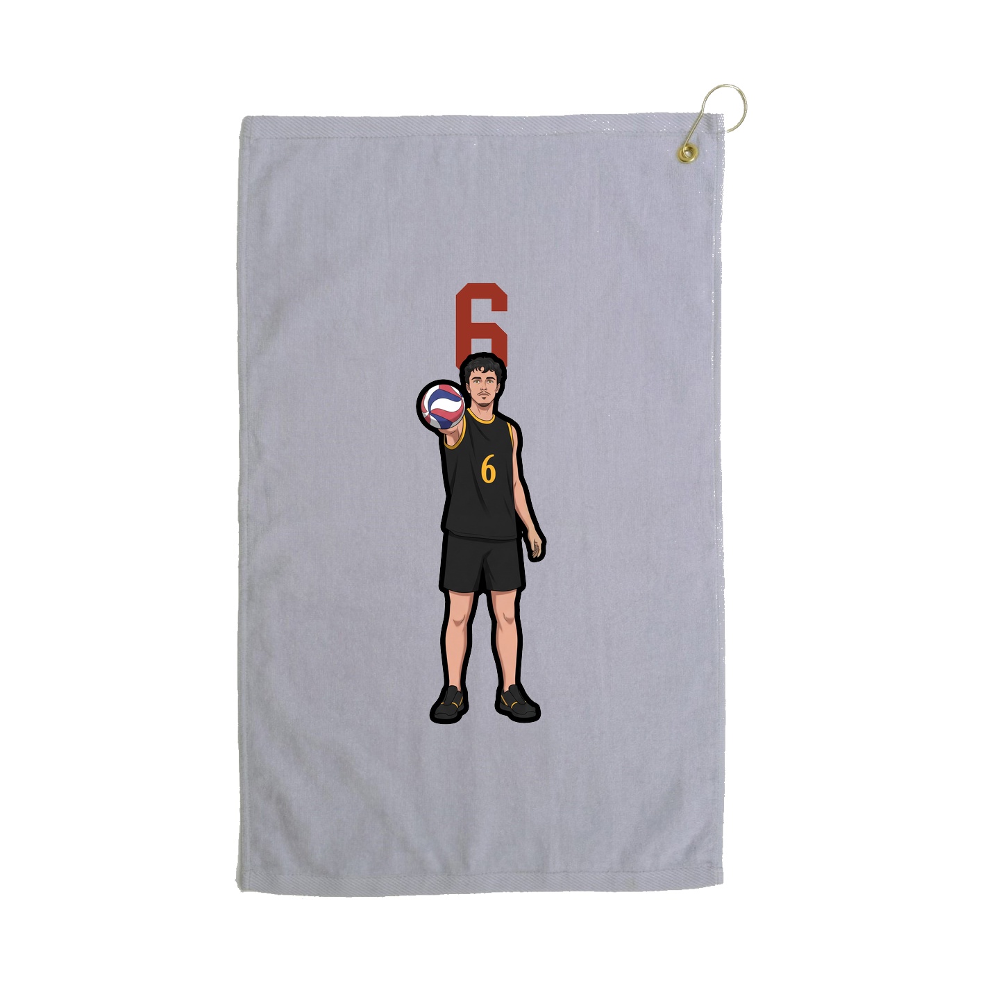 Golf Towel — Number Top in Grey