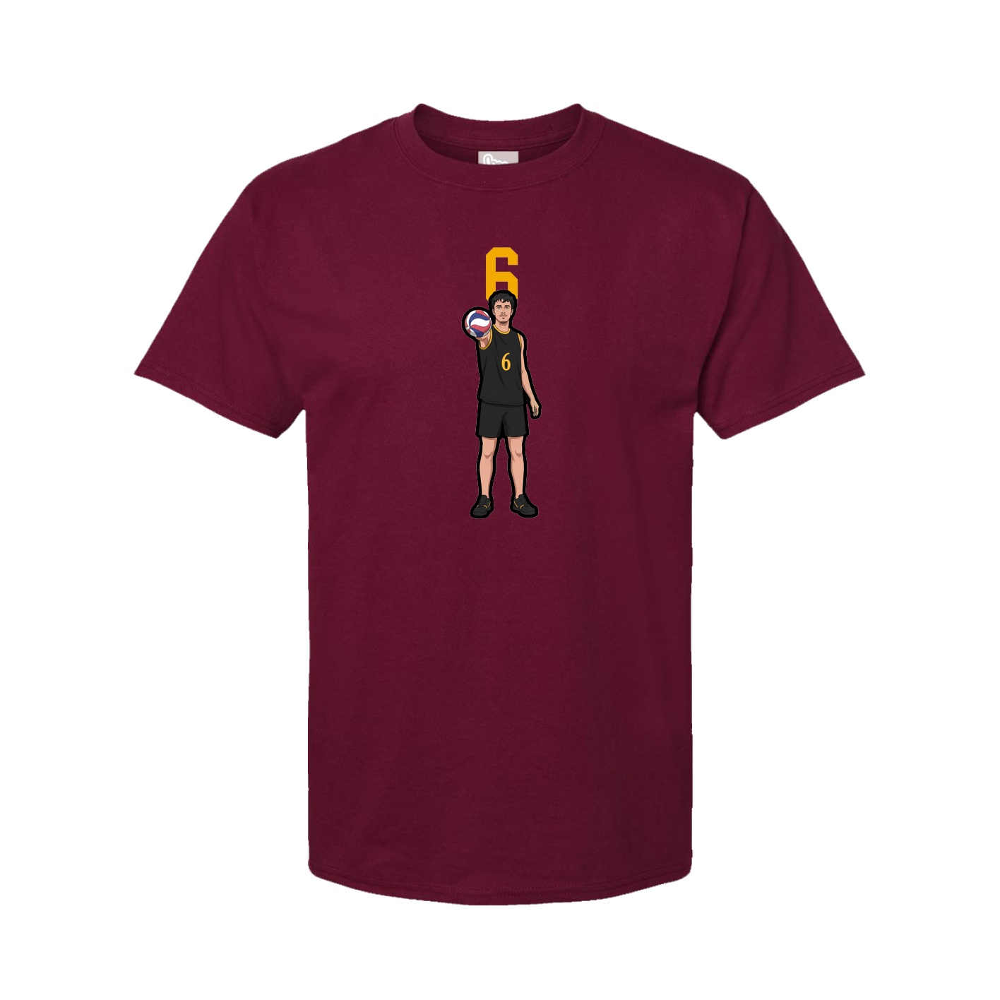 Youth Tee — Number Top in Cardinal