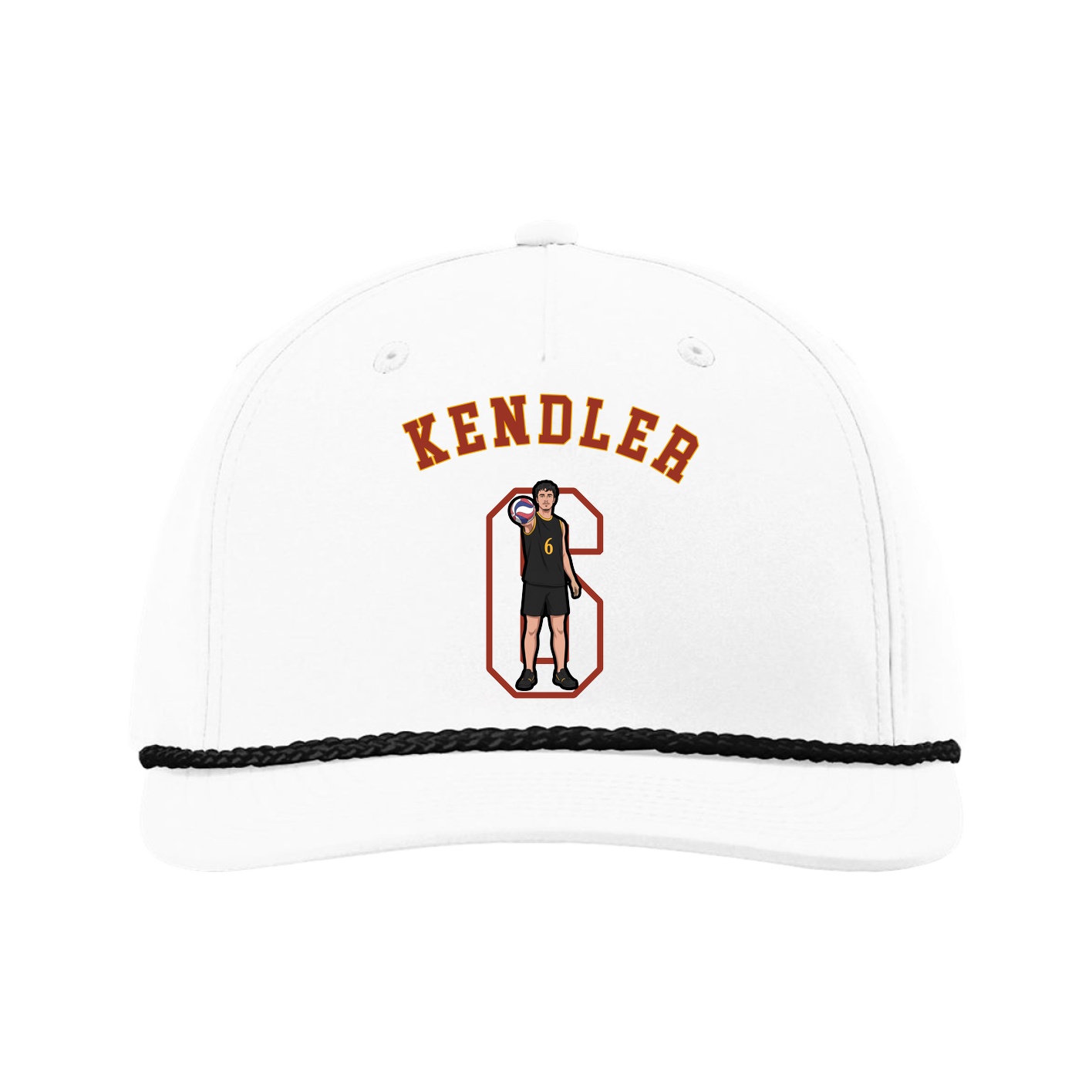 Five-Panel Classic Rope Cap — Shirsey Arch in White