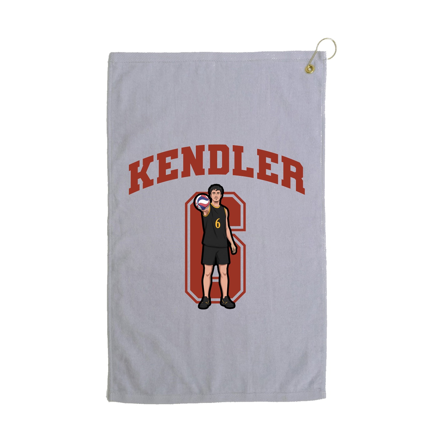 Golf Towel — Number in Grey