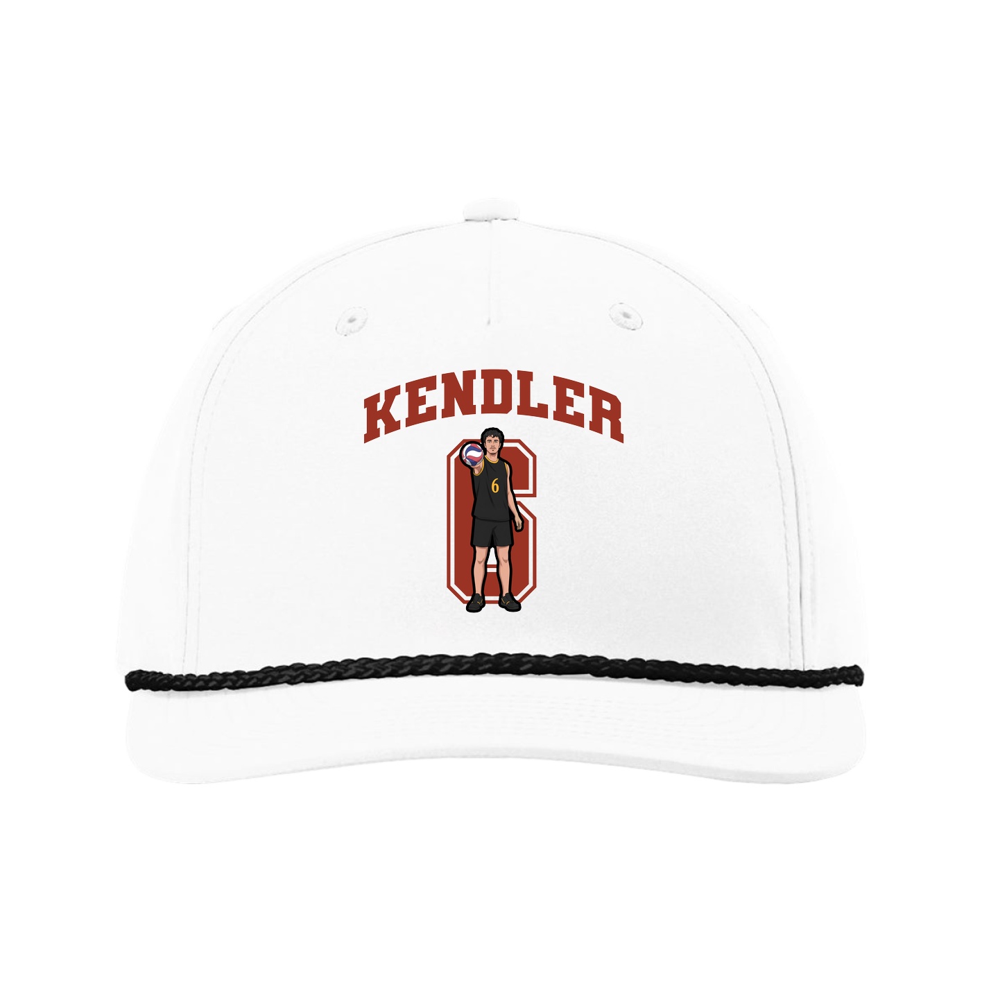 Five-Panel Classic Rope Cap — Number in White