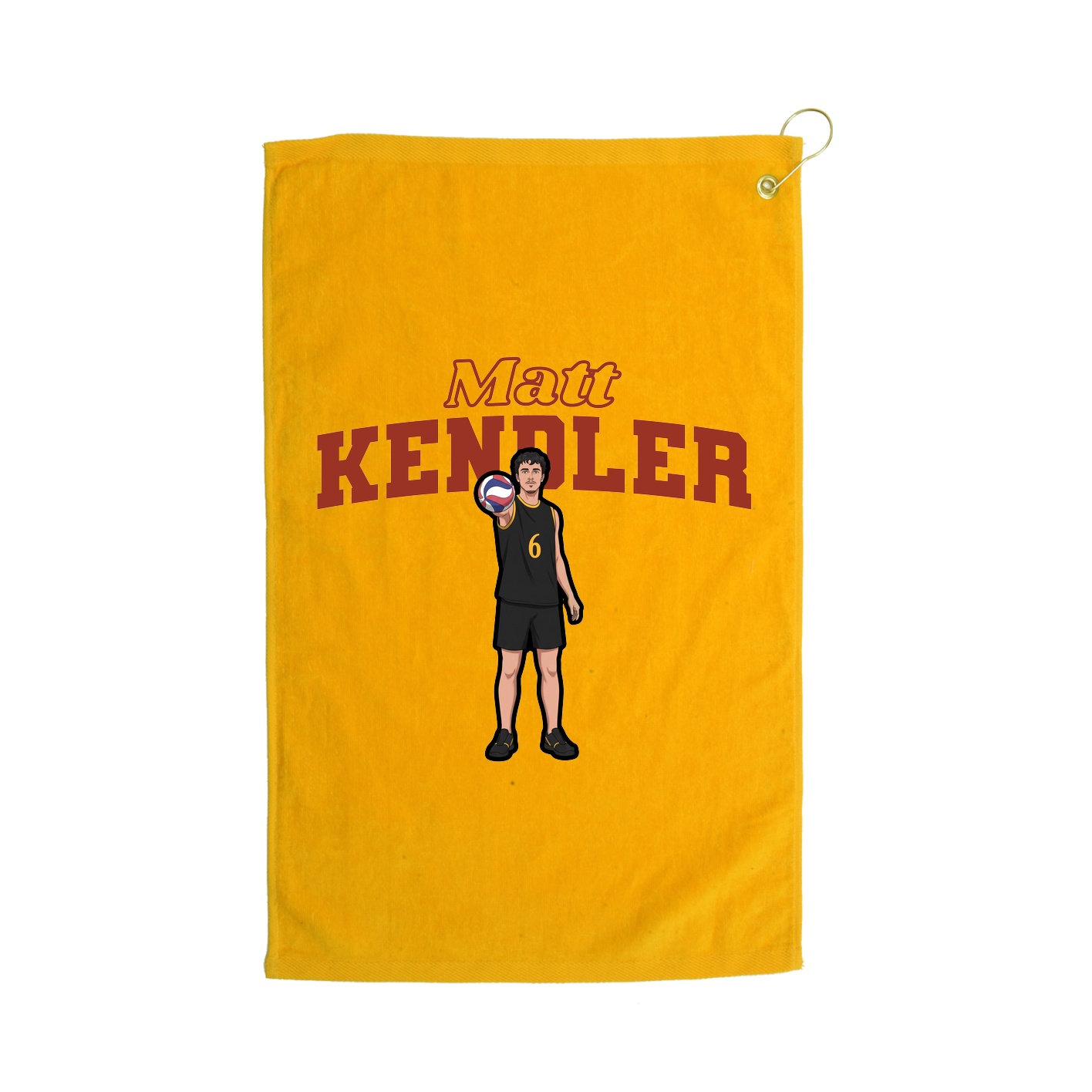 Golf Towel — Name Arch in Gold