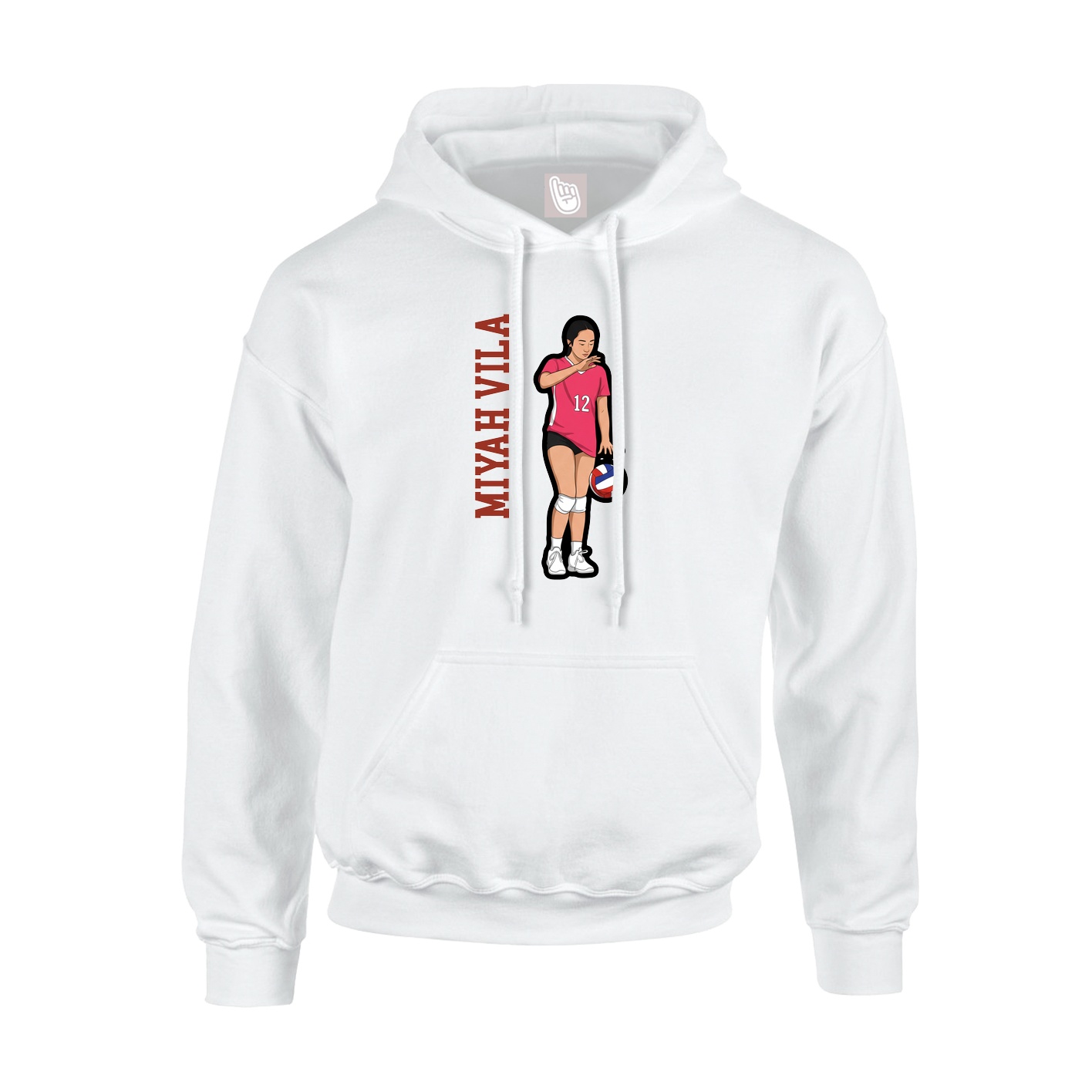 Hoodie — Name Vertical in White