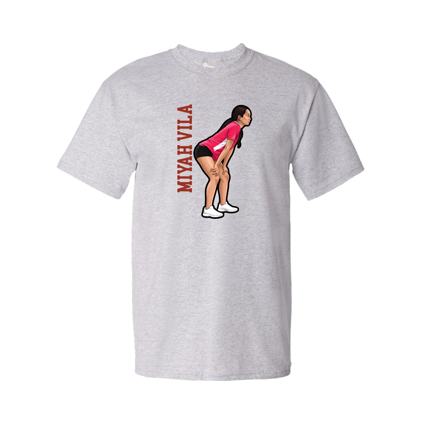 Youth Tee — Name Vertical in Grey