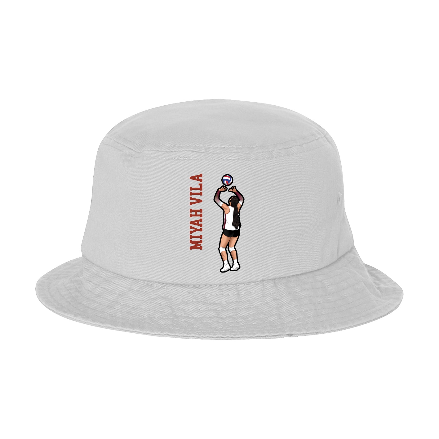 Bucket Cap — Name Vertical in White