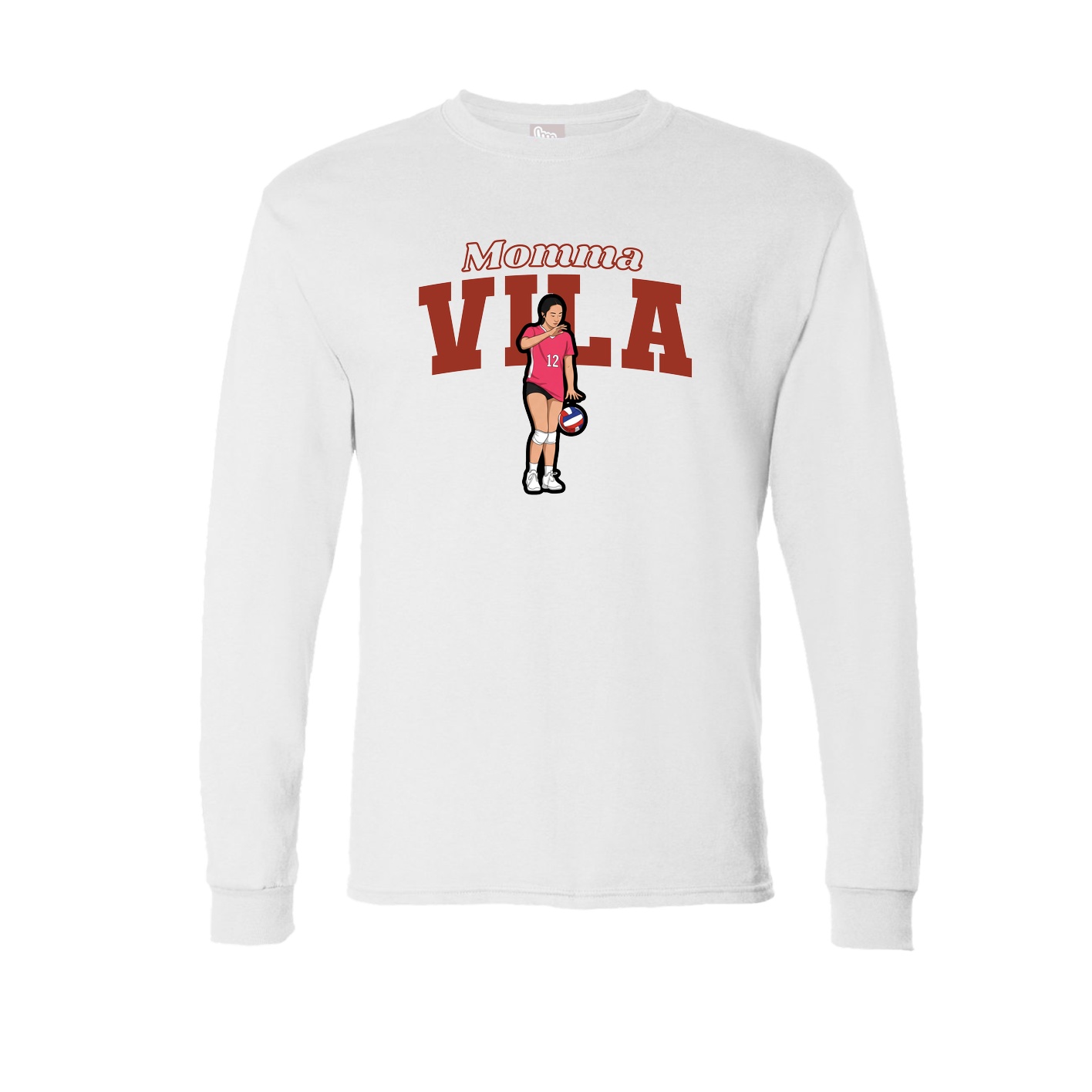 Long Sleeve Tee — Mothers Day Block in White