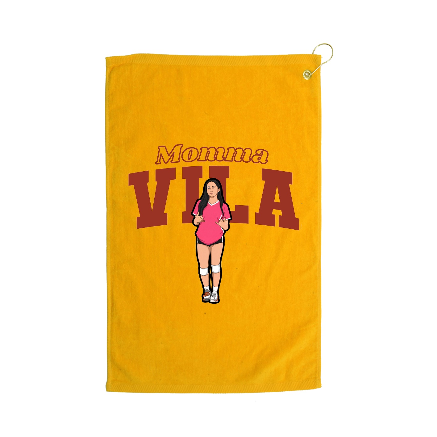 Golf Towel — Mothers Day Block in Gold