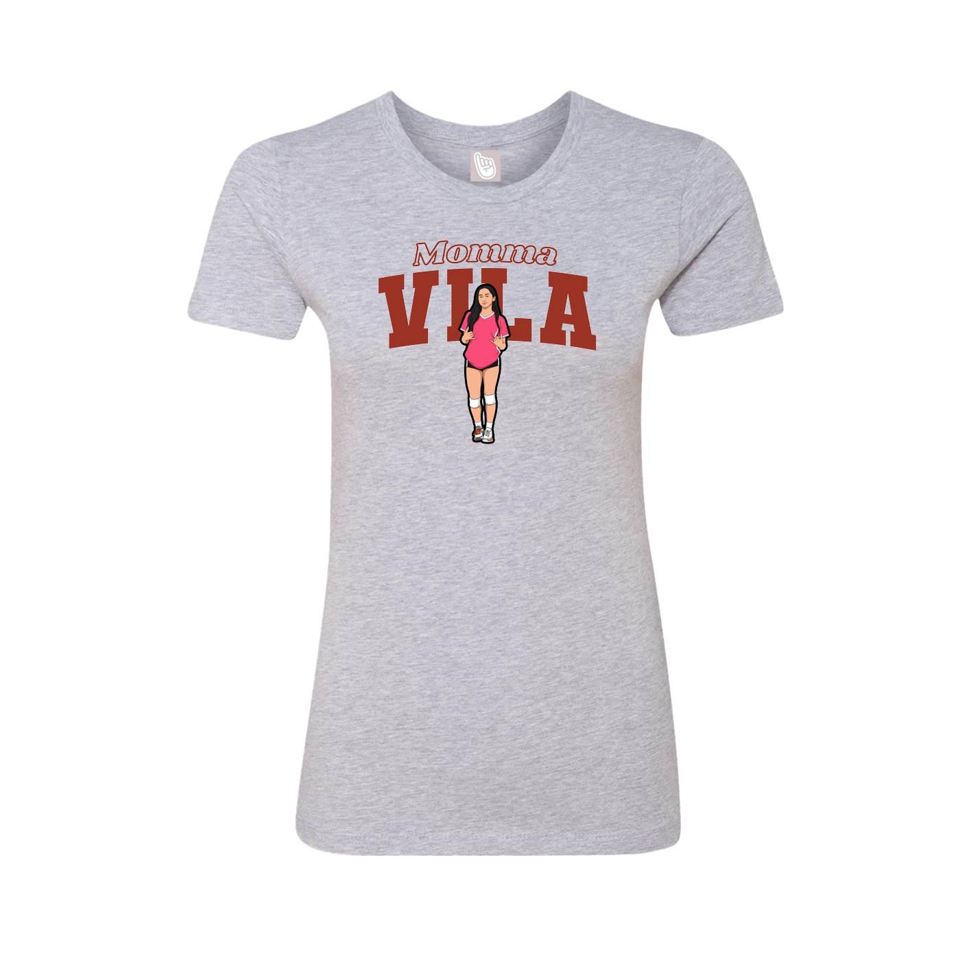 Womens Tee — Mothers Day Block in Grey