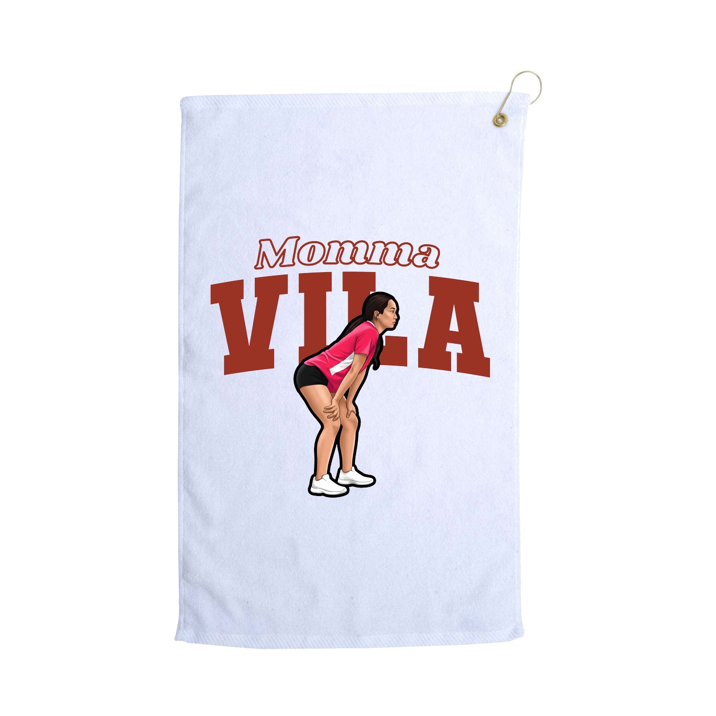 Golf Towel — Mothers Day Block in White
