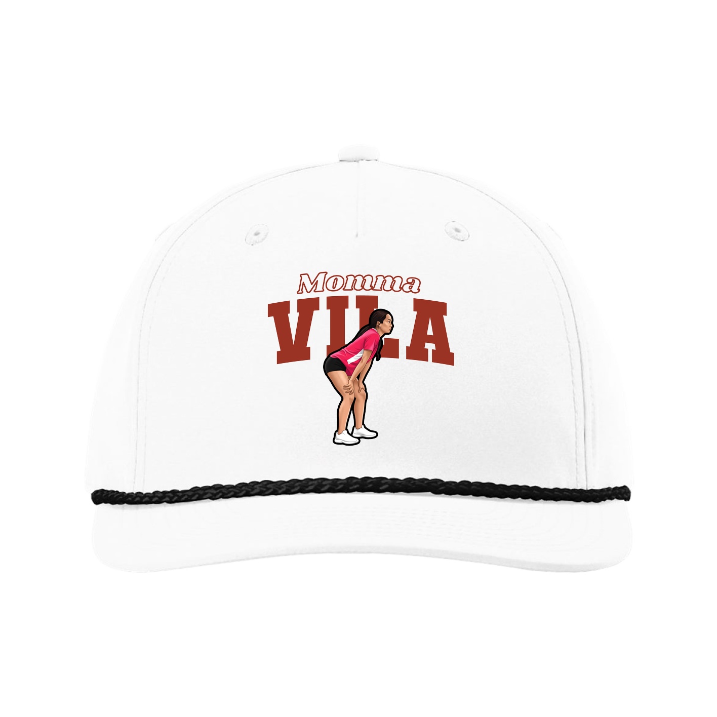 Five-Panel Classic Rope Cap — Mothers Day Block in White