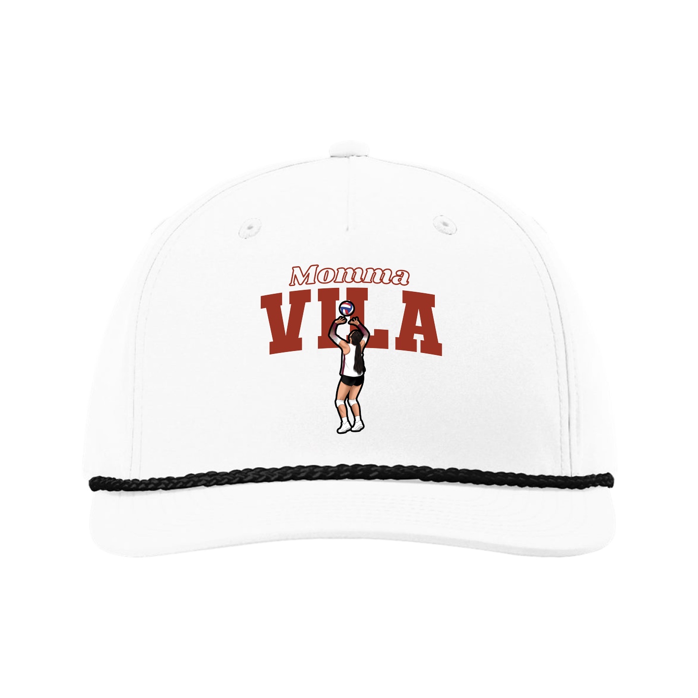 Five-Panel Classic Rope Cap — Mothers Day Block in White