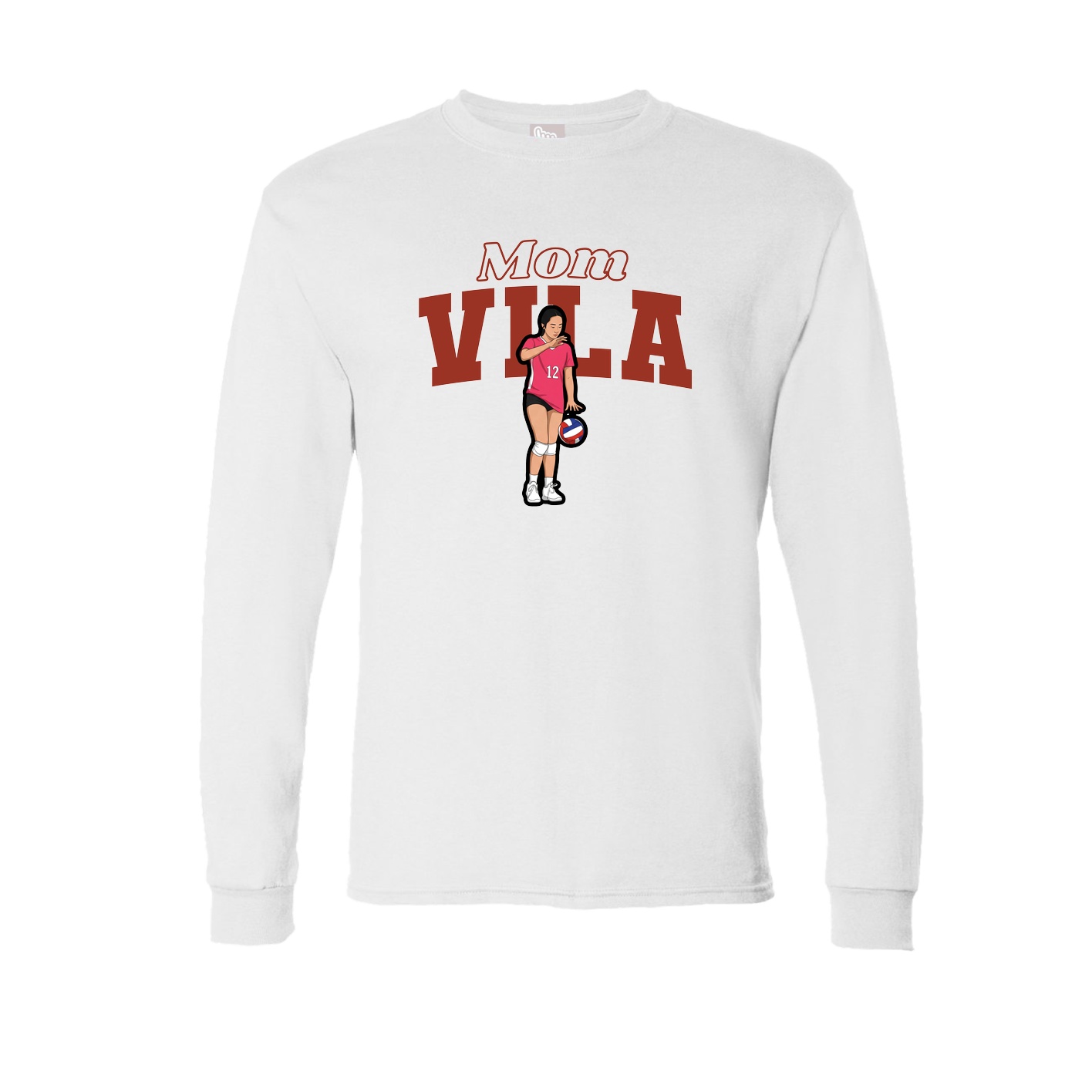 Long Sleeve Tee — Mothers Day Block in White