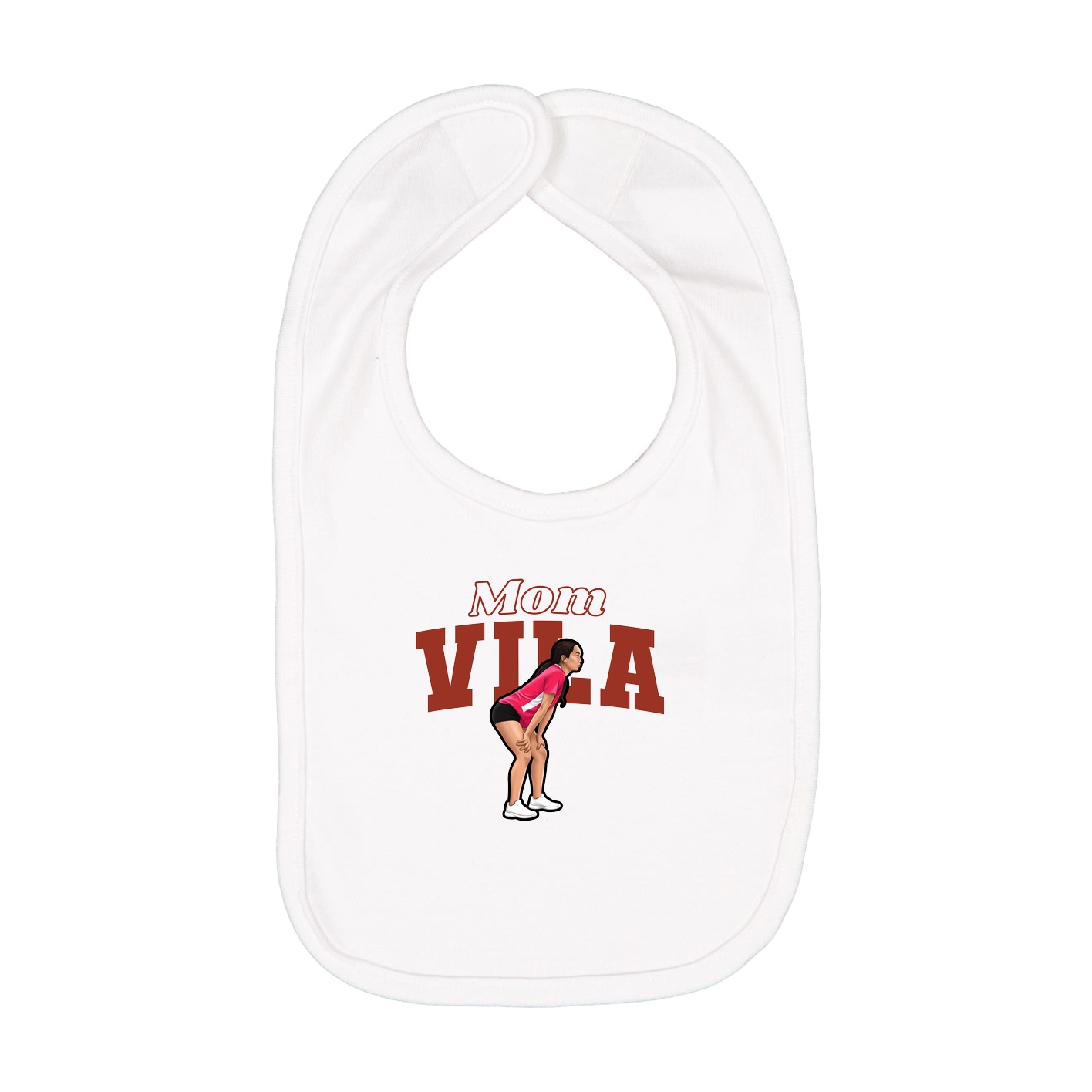 Infant Bib — Mothers Day Block in White