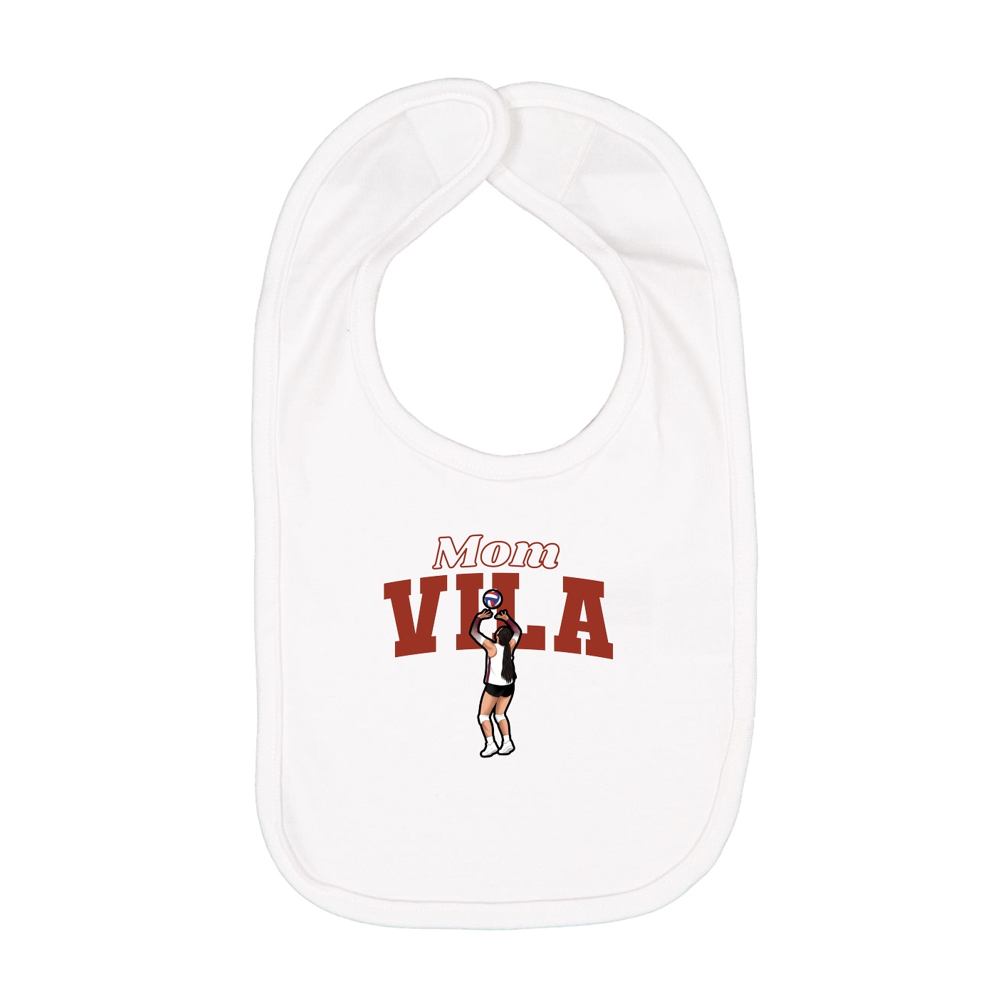 Infant Bib — Mothers Day Block in White