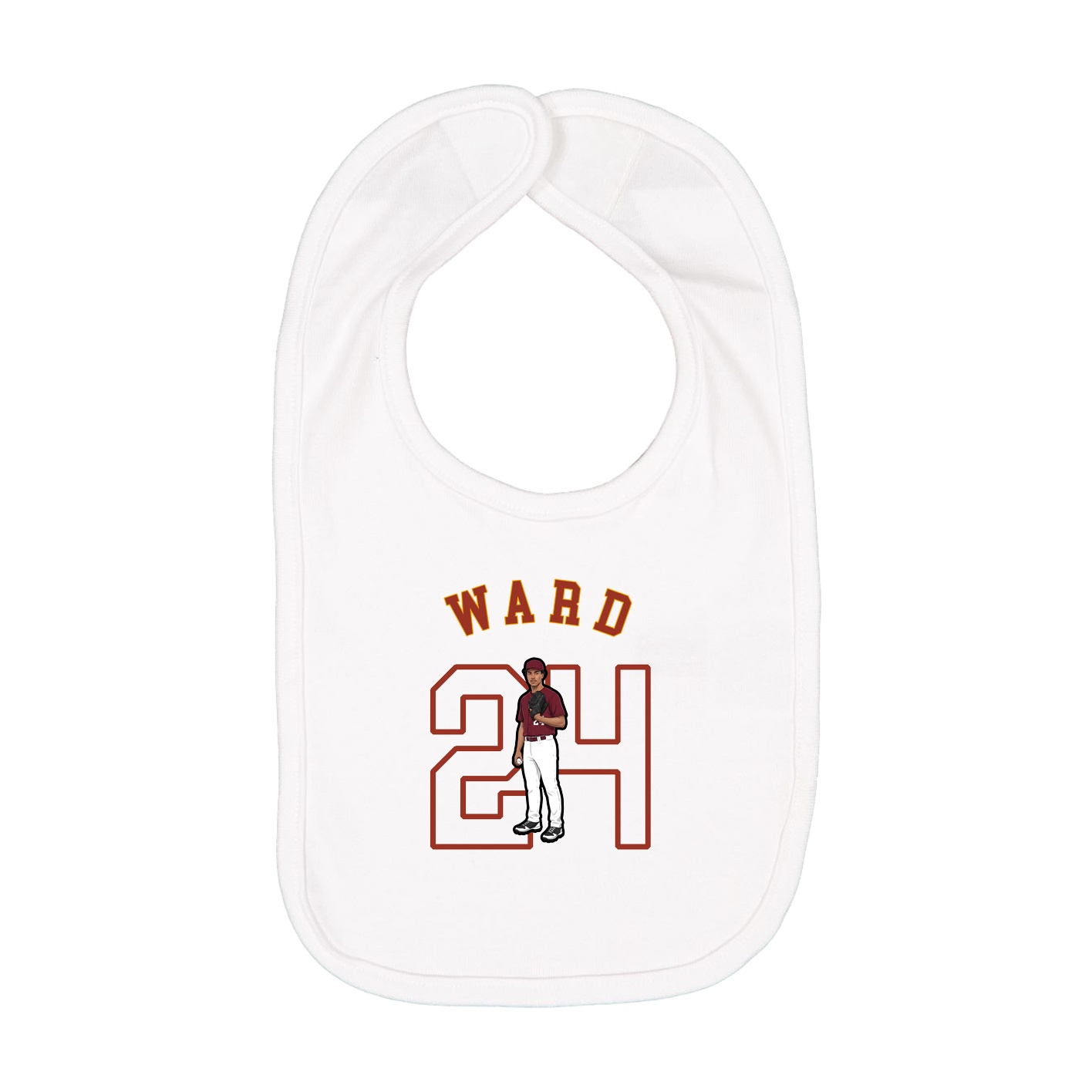 Infant Bib — Shirsey Arch in White