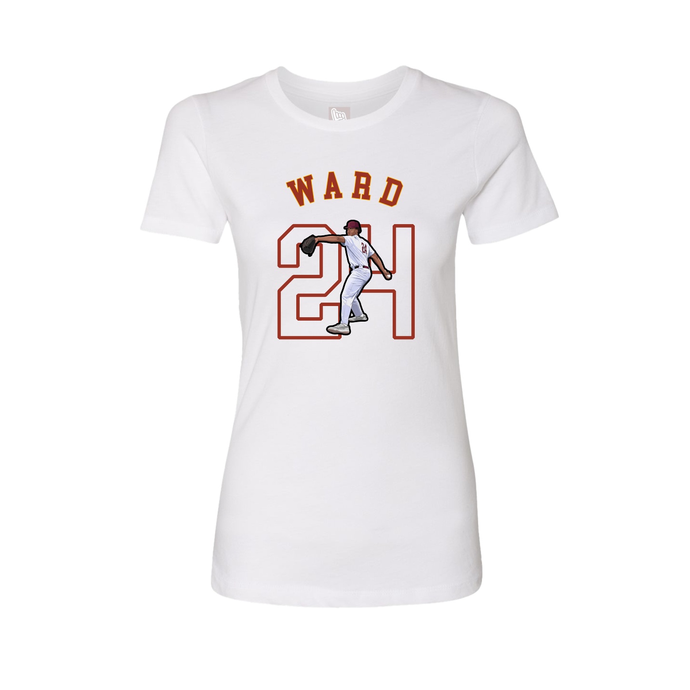 Fitted Women's Tee — Shirsey Arch in White
