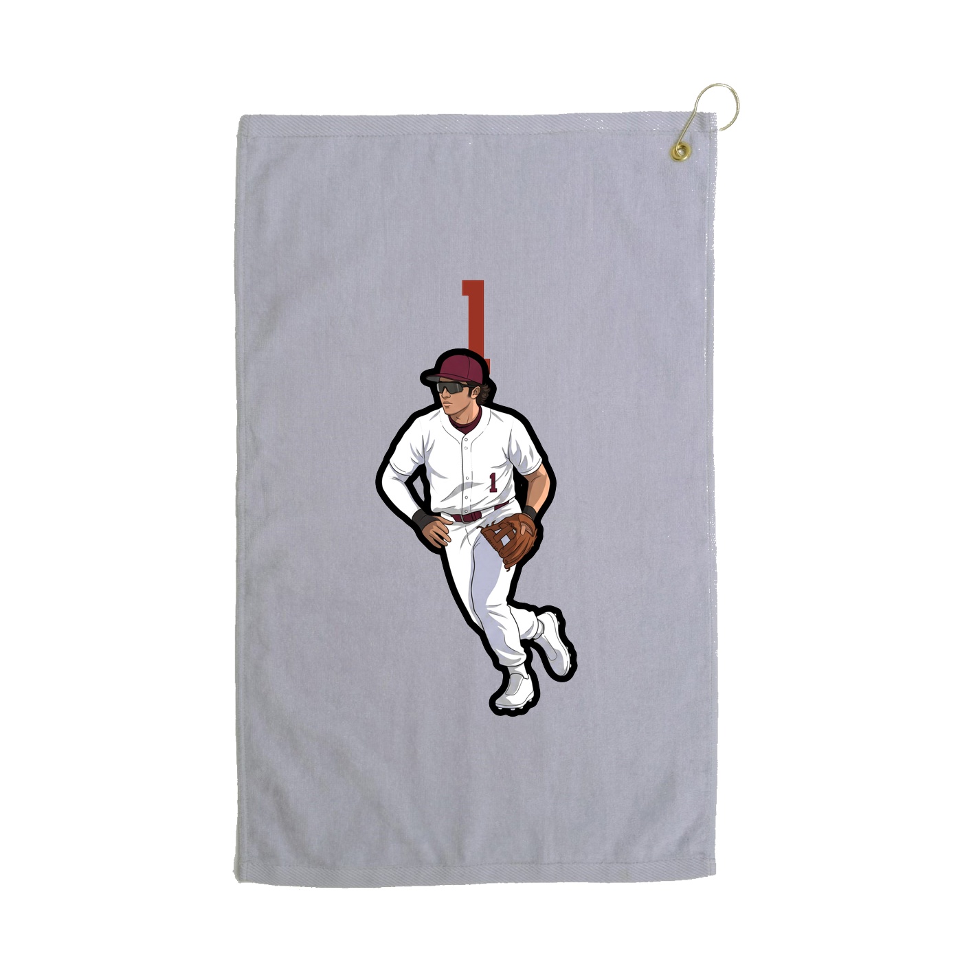 Golf Towel — Number Top in Grey