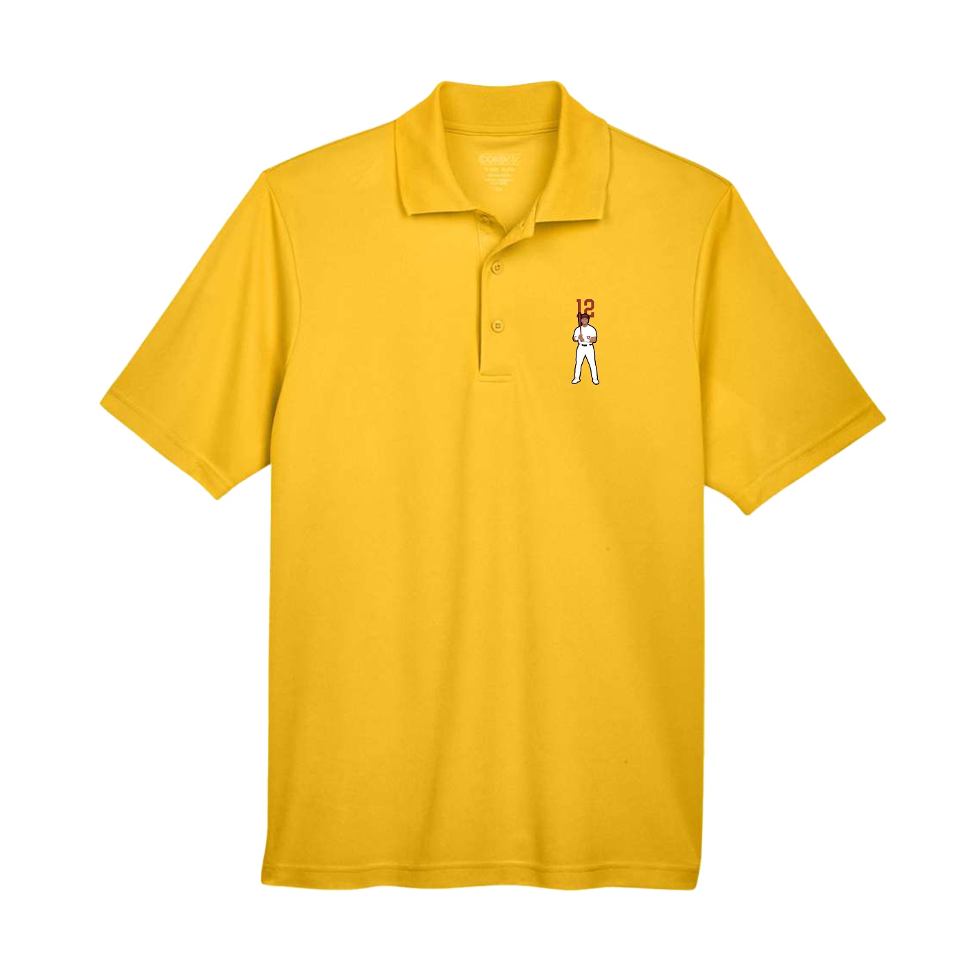 Performance Polo — Number Top in Gold