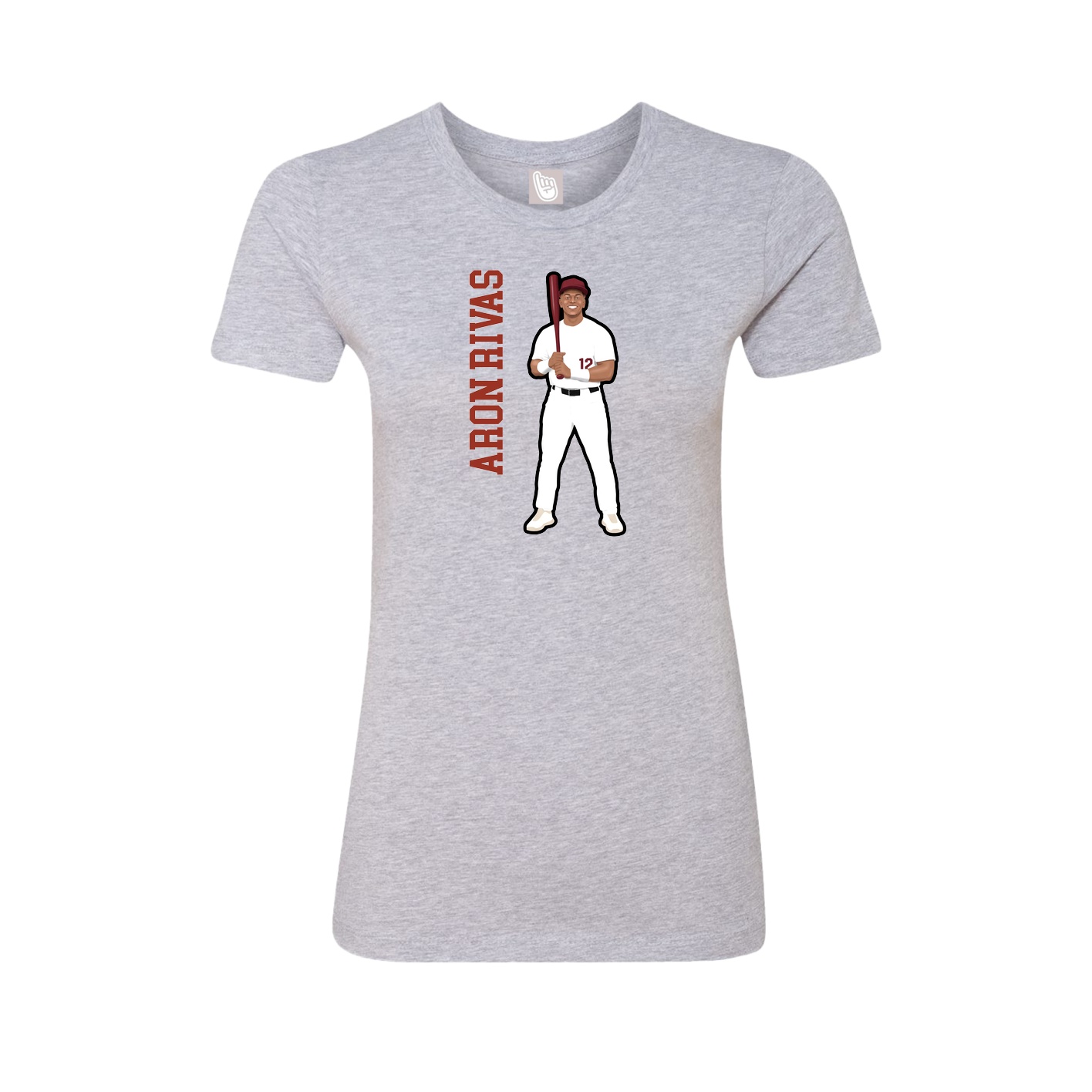 Womens Tee — Name Vertical in Grey