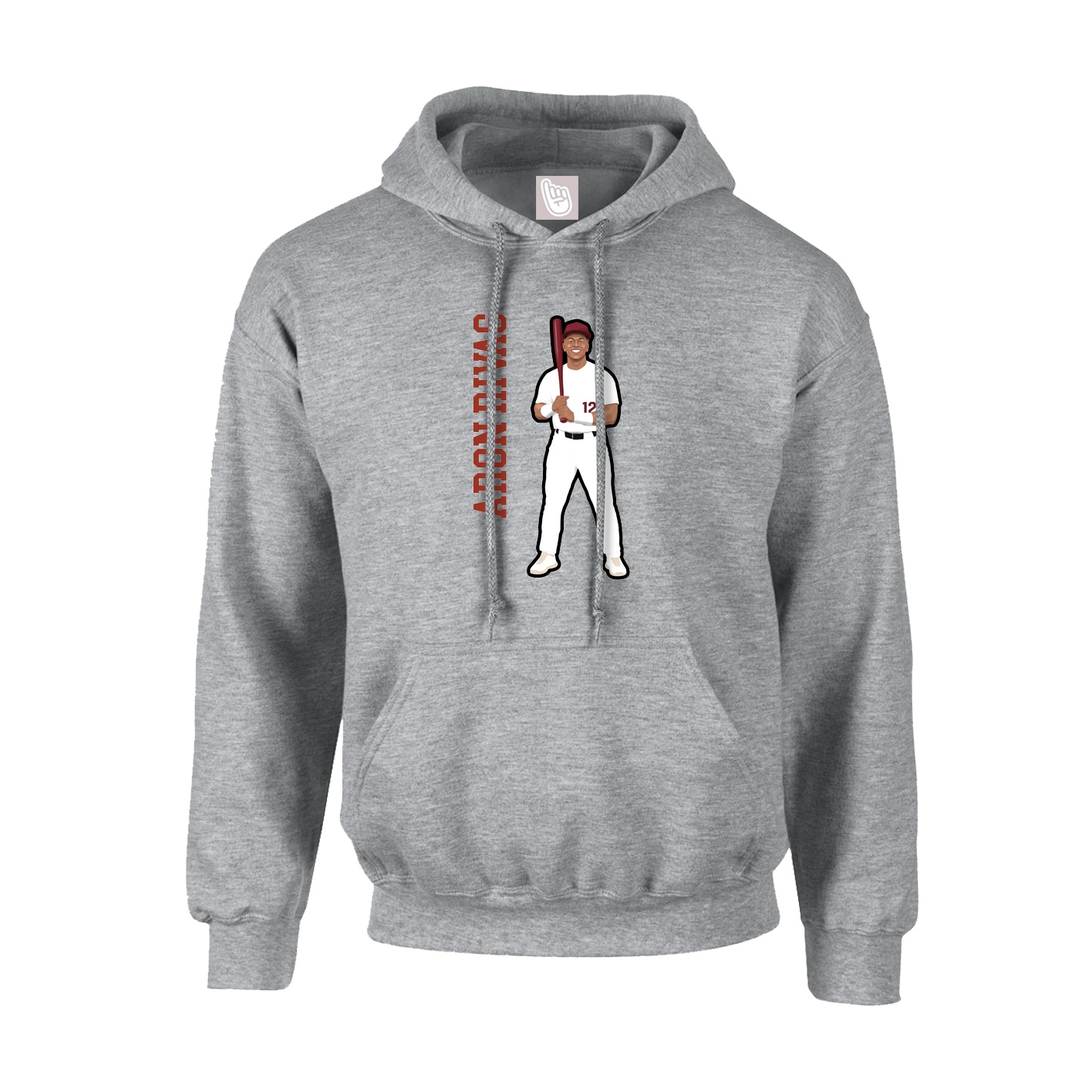 Youth Hoodie — Name Vertical in Grey