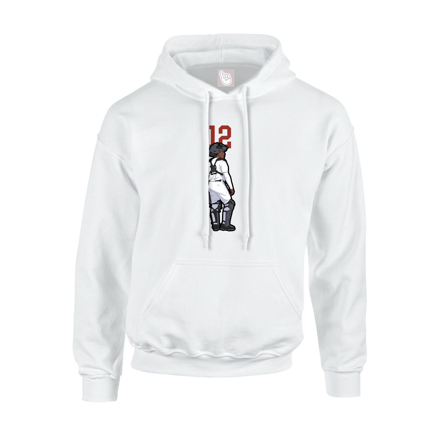 Youth Hoodie — Number Top in White