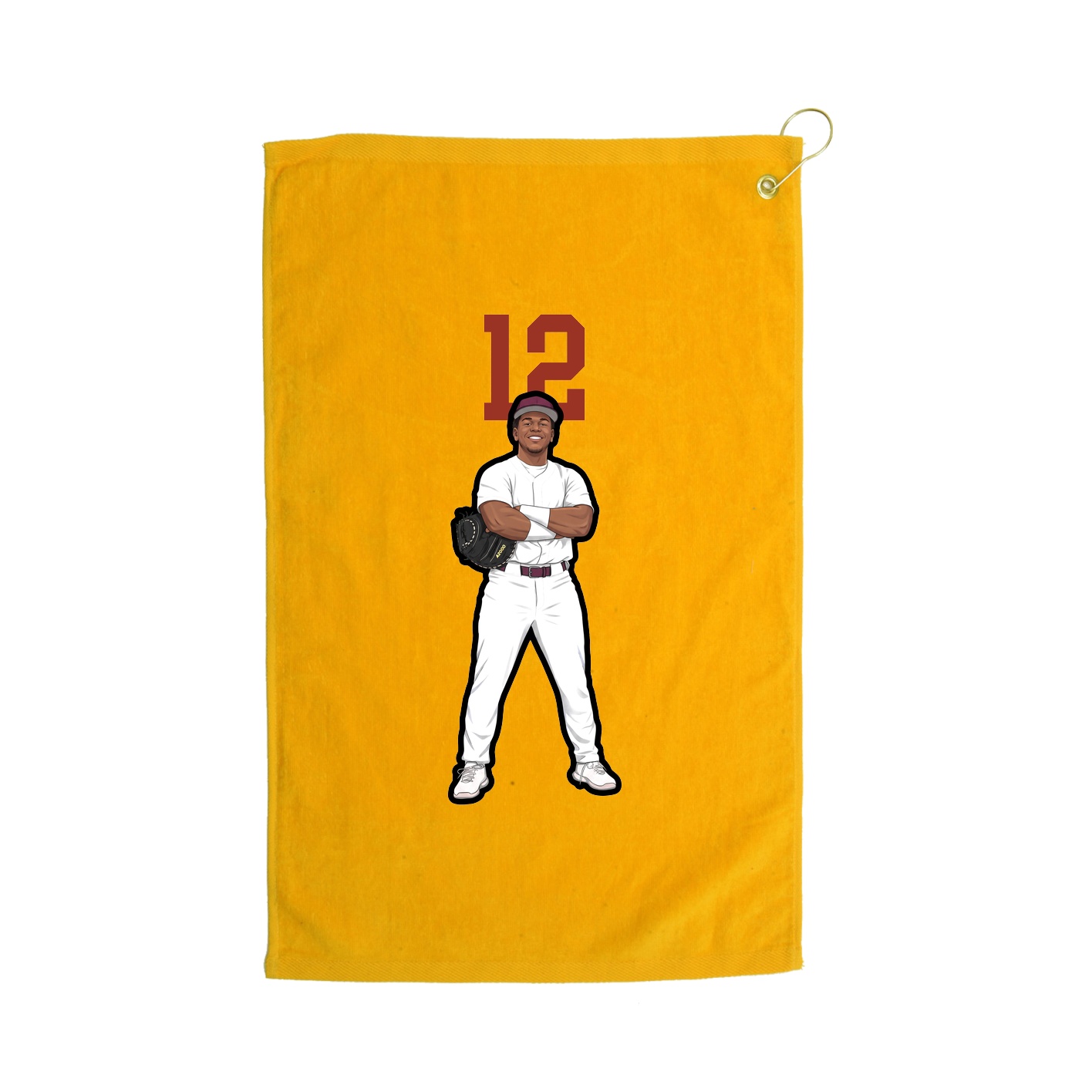 Golf Towel — Number Top in Gold