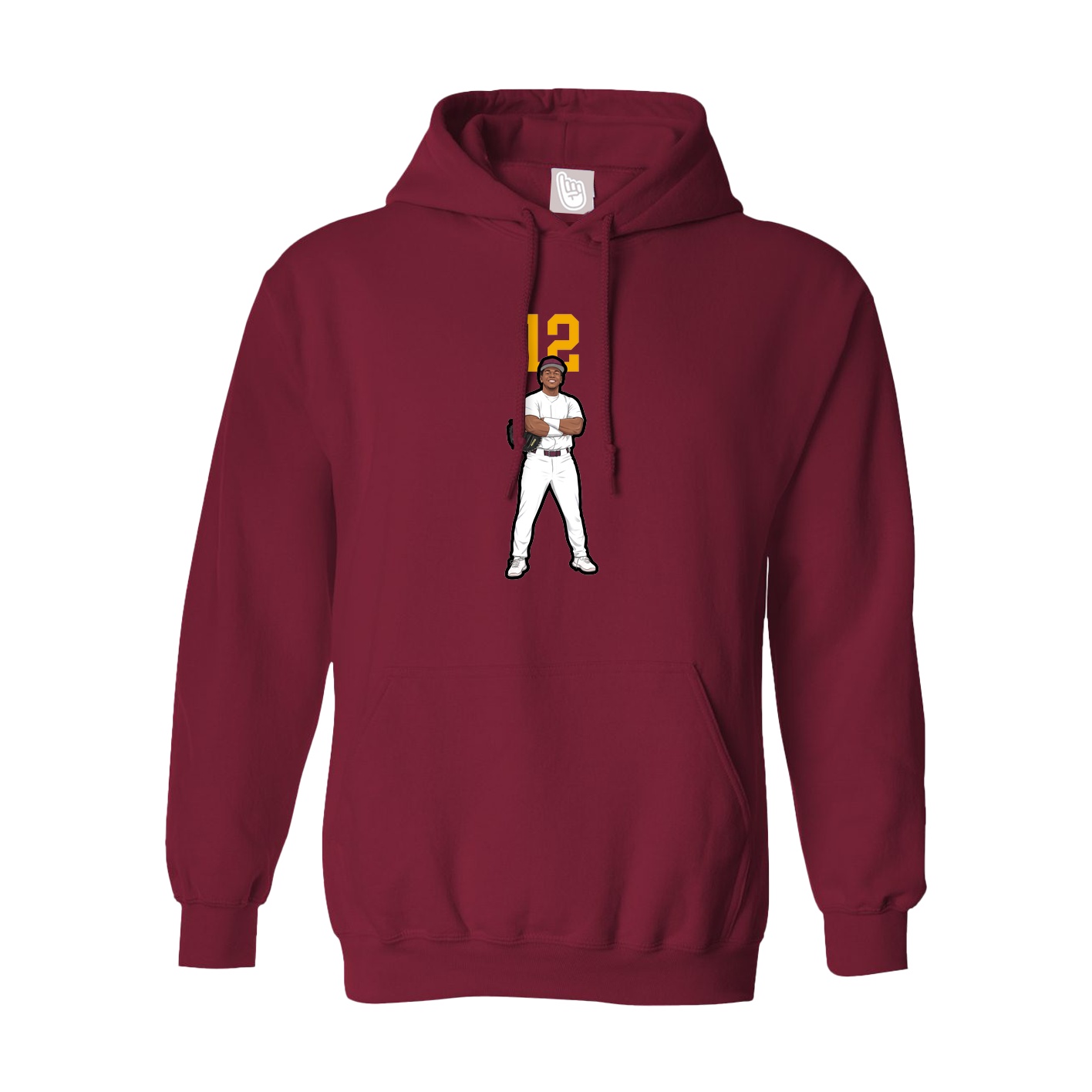Hoodie — Number Top in Cardinal