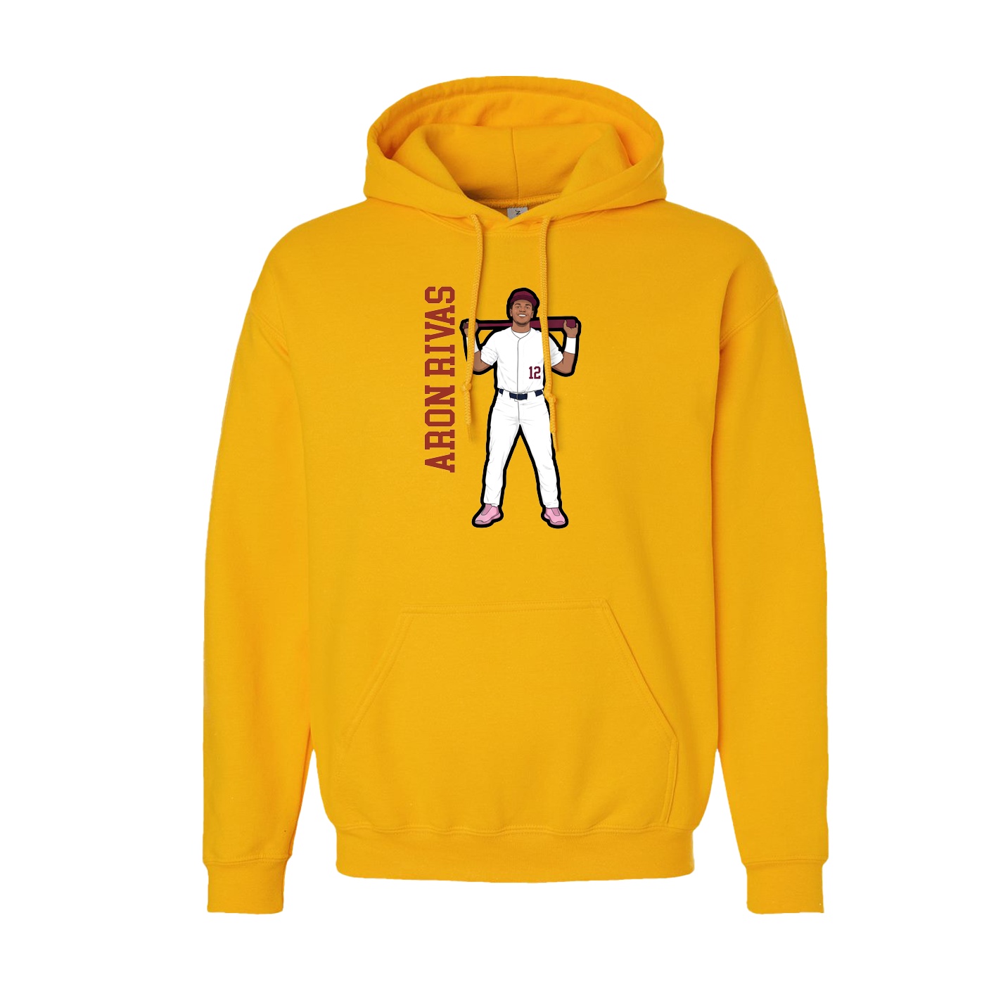 Hoodie — Name Vertical in Gold