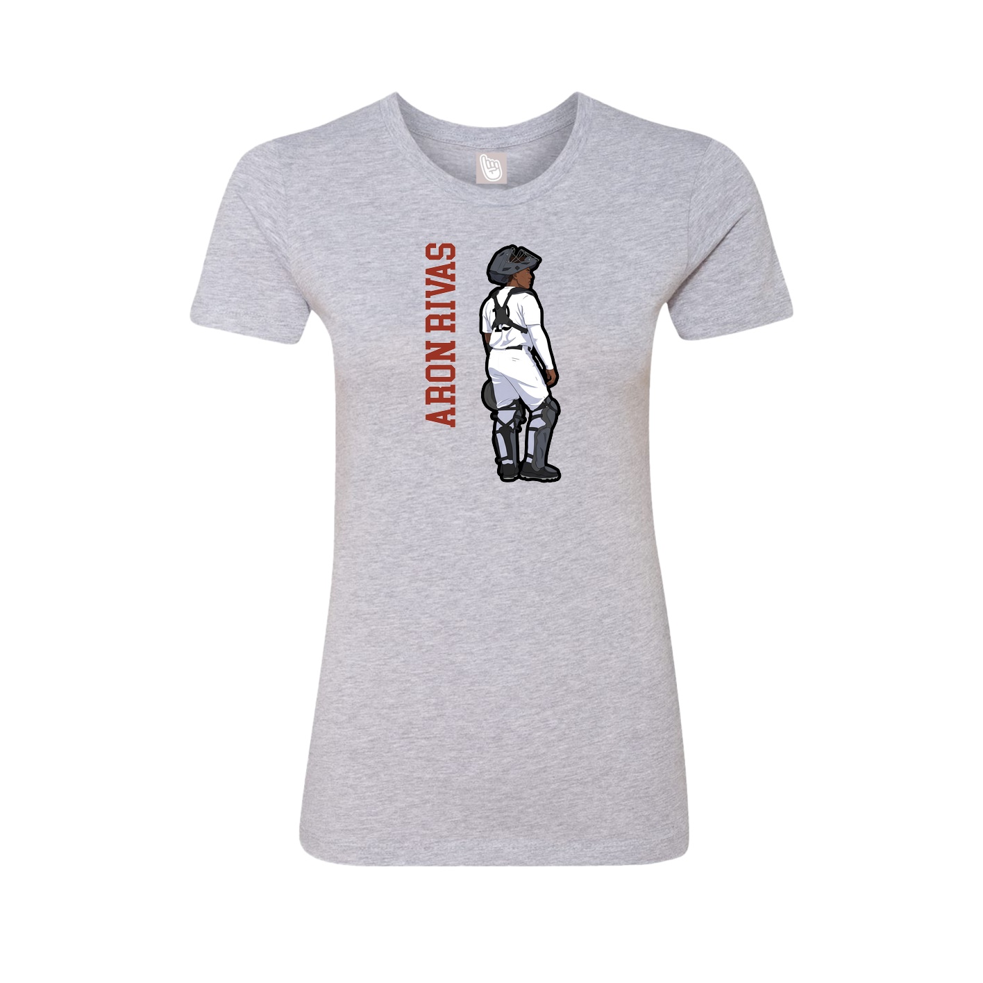Womens Tee — Name Vertical in Grey