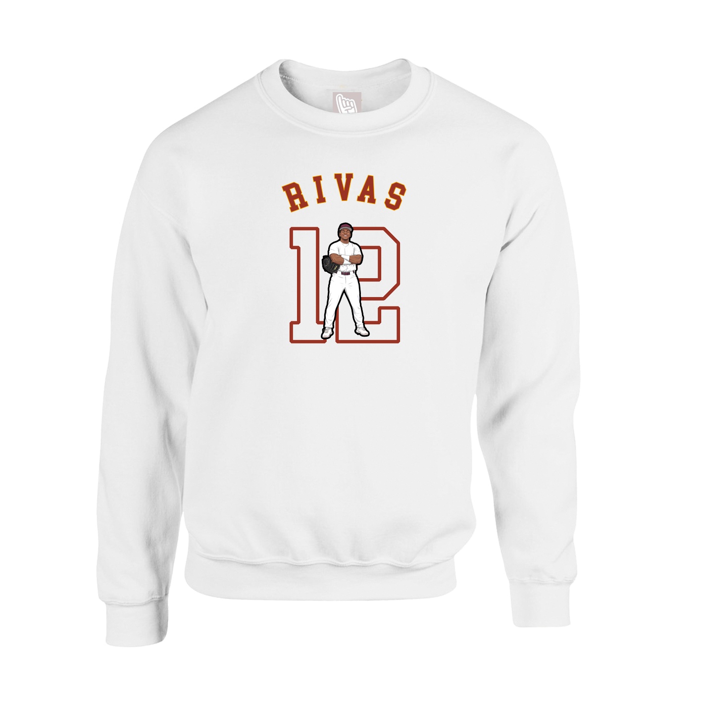 Fleece Crew — Shirsey Arch in White