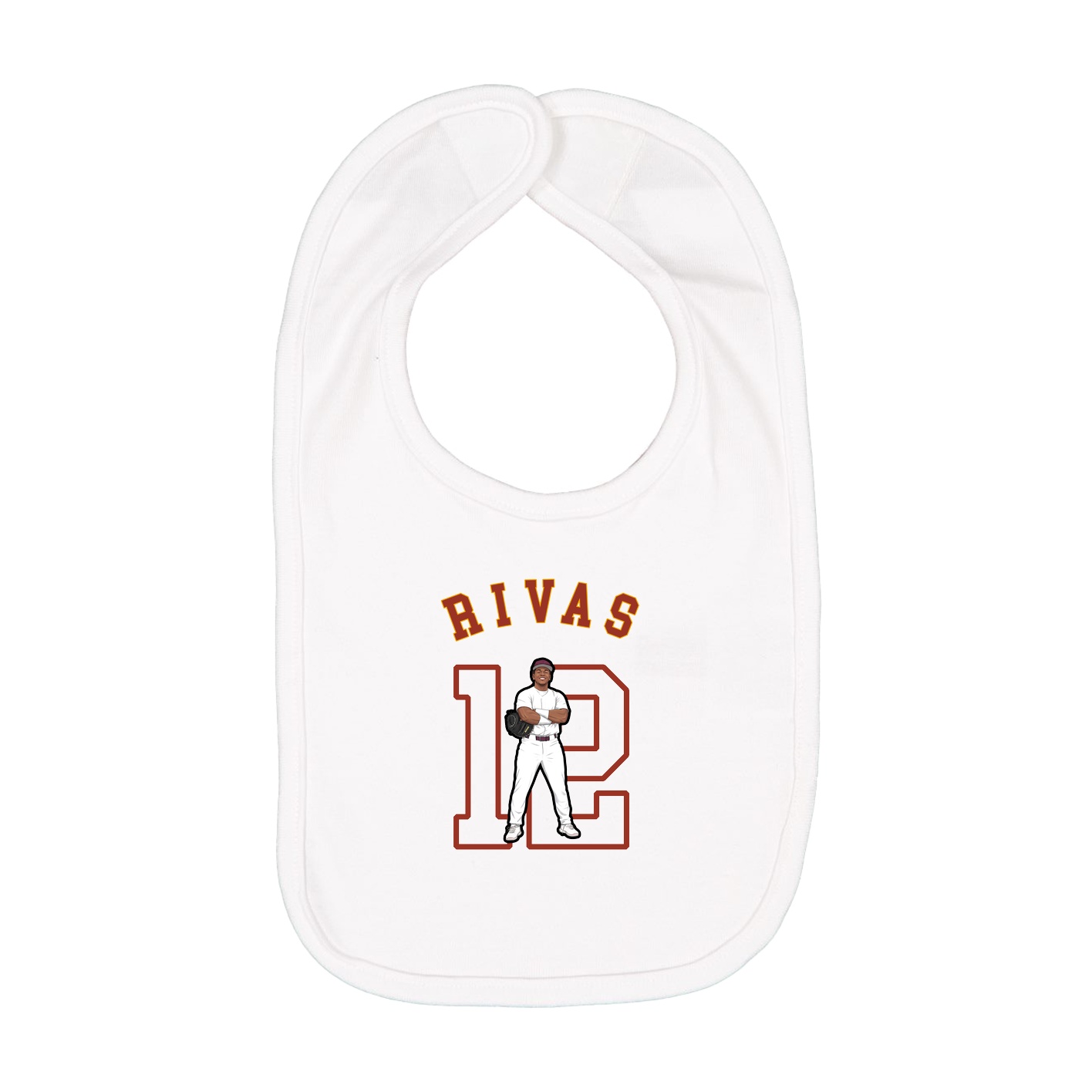 Infant Bib — Shirsey Arch in White