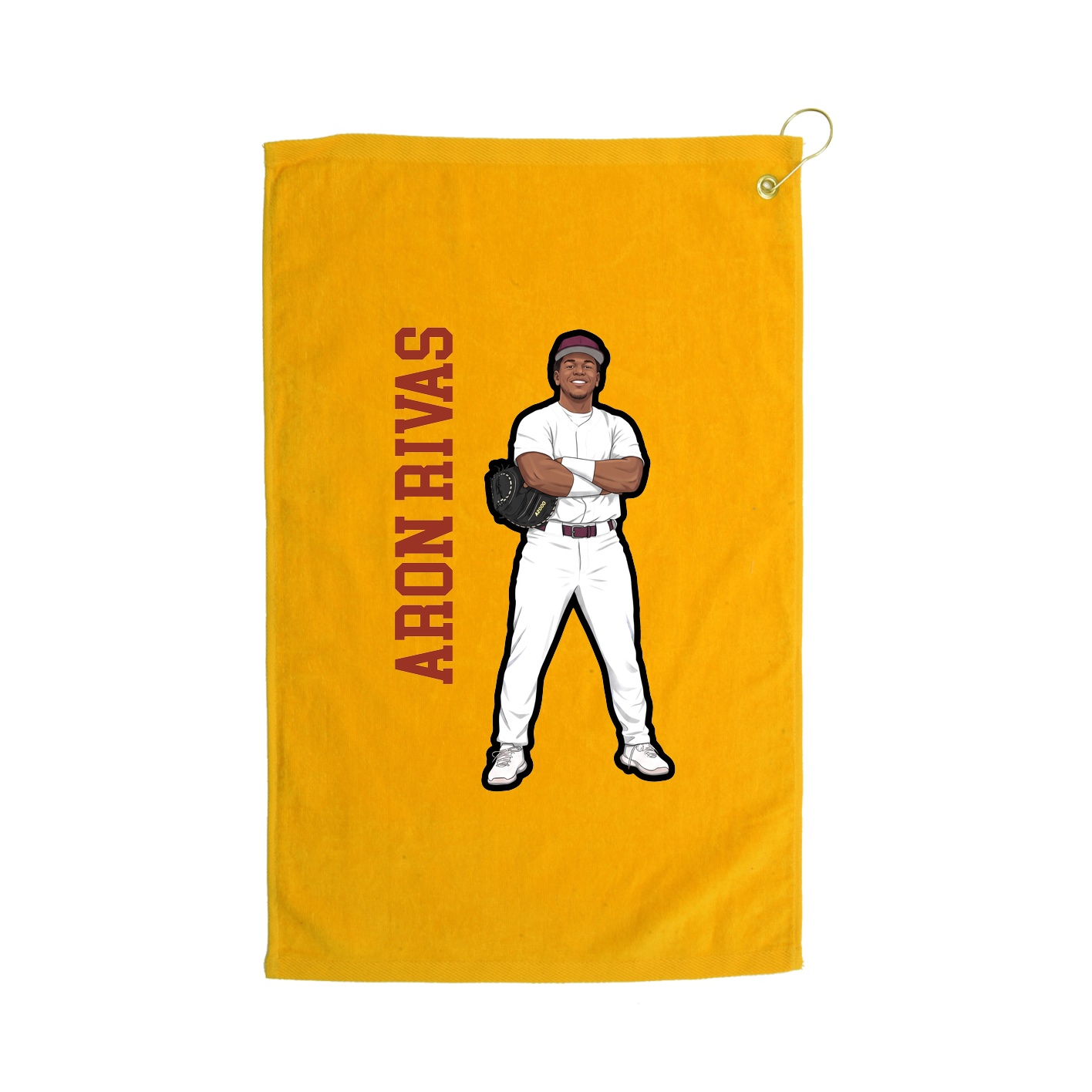 Golf Towel — Name Vertical in Gold