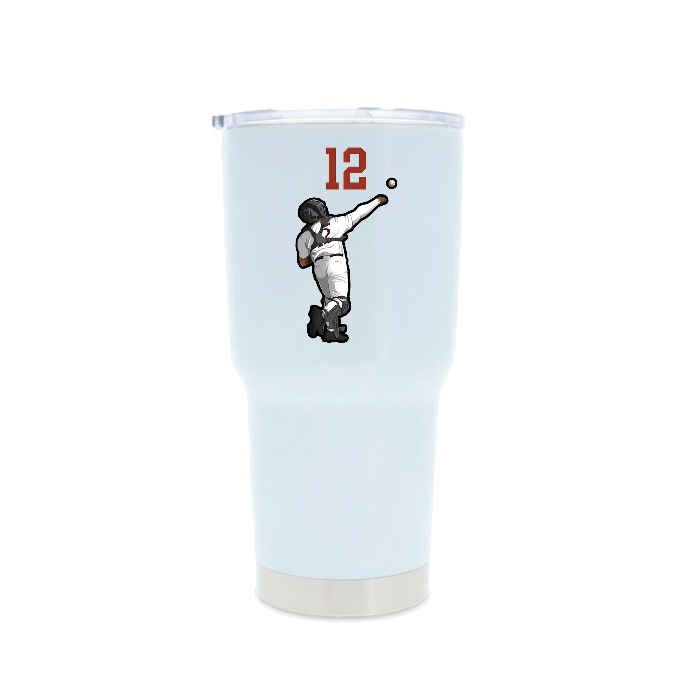 30oz Stainless Steel Tumbler — Number Top in White