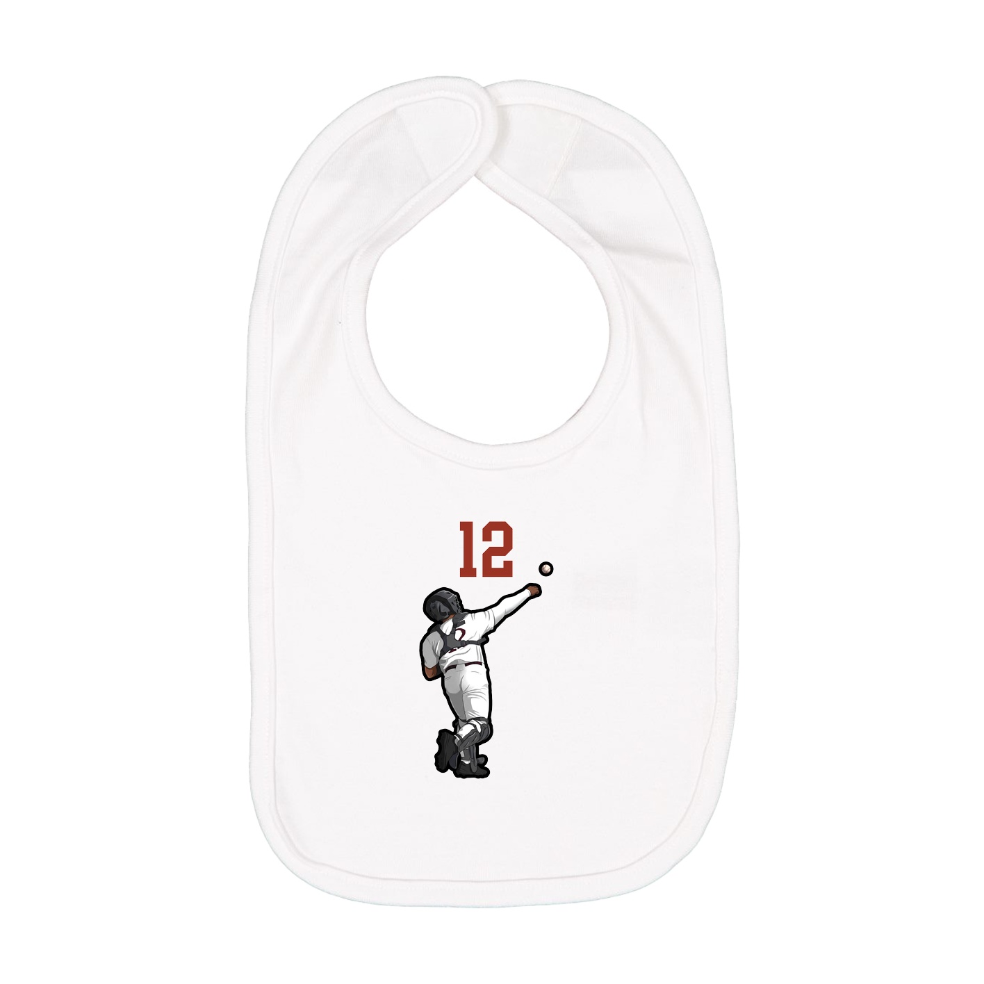 Infant Bib — Number Top in White