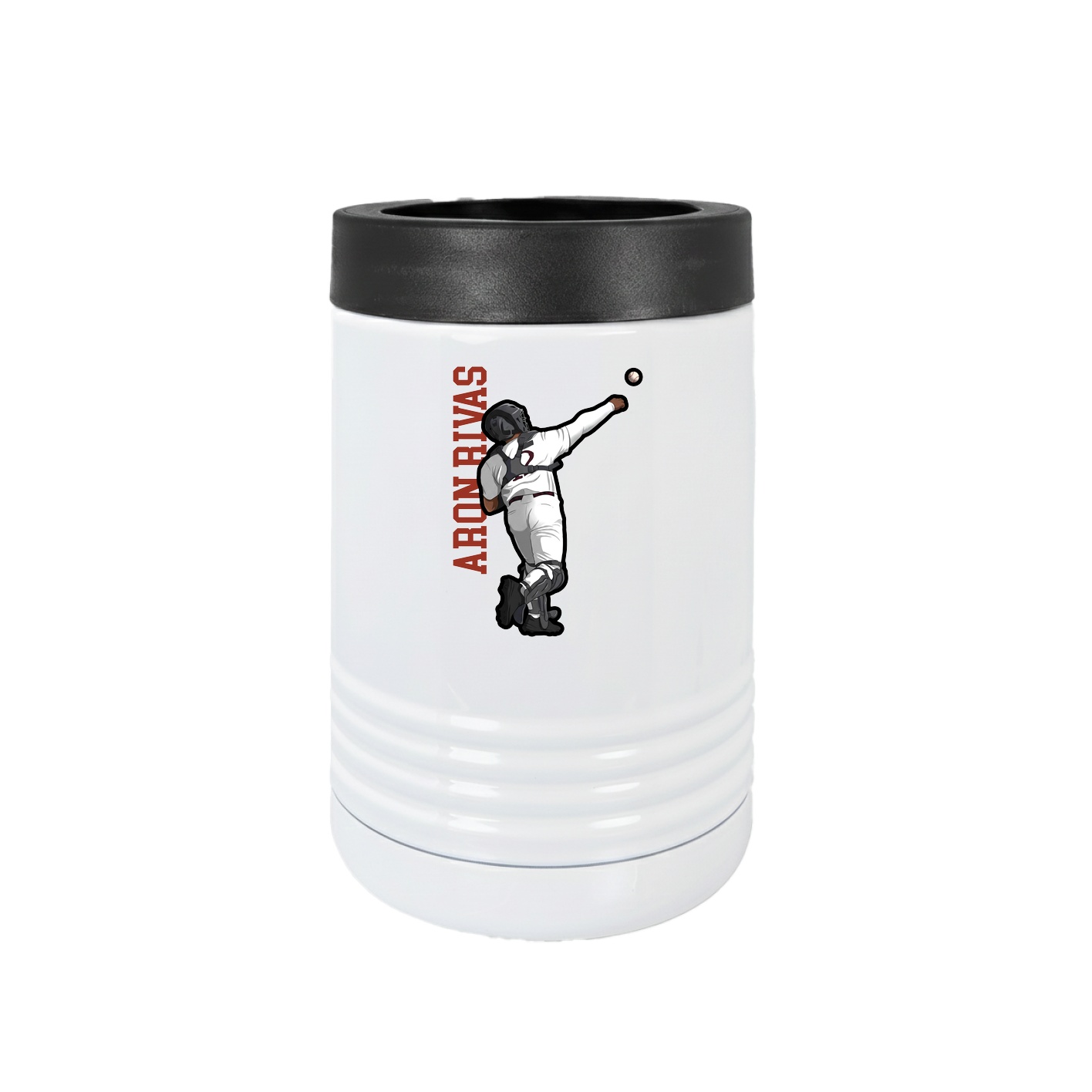 Beverage Holder — Name Vertical in White