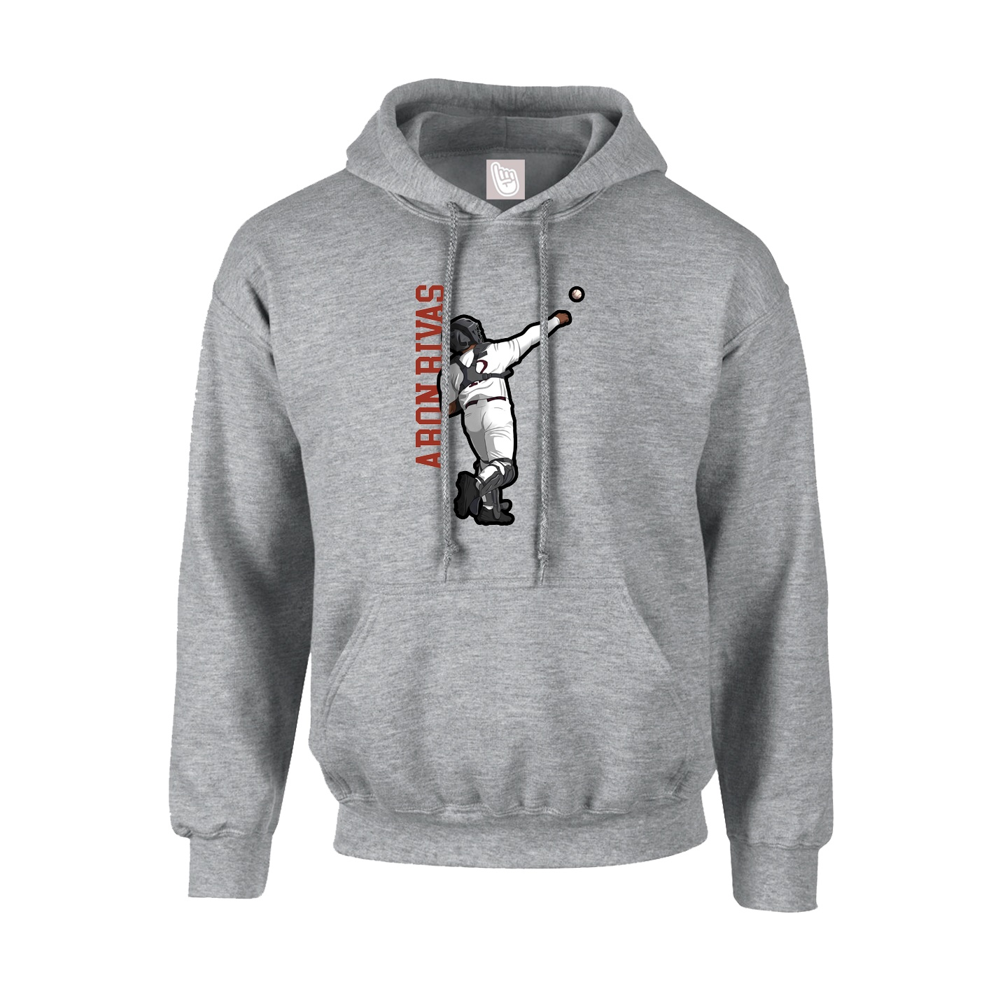 Youth Hoodie — Name Vertical in Grey