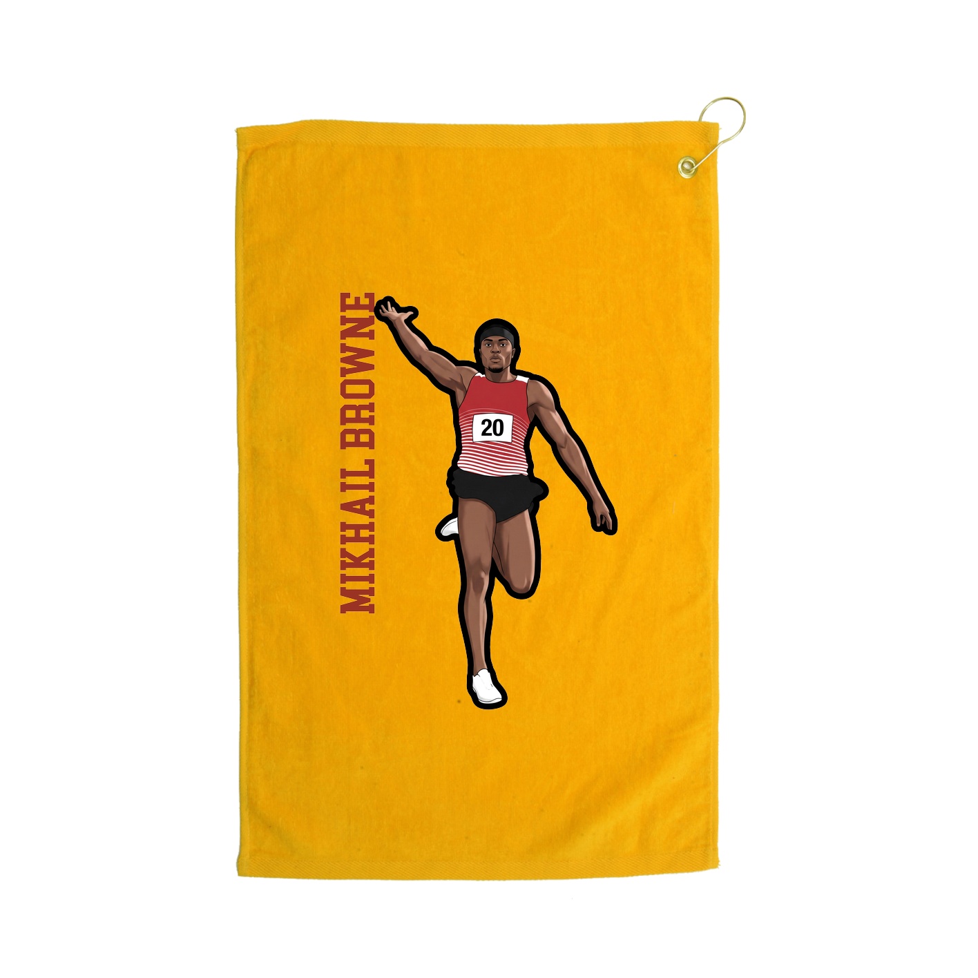 Golf Towel — Name Vertical in Gold