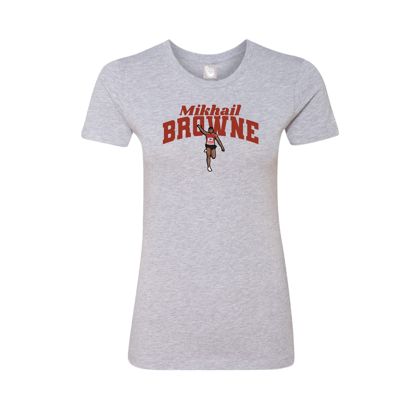 Fitted Women's Tee — Signature Arch in Grey