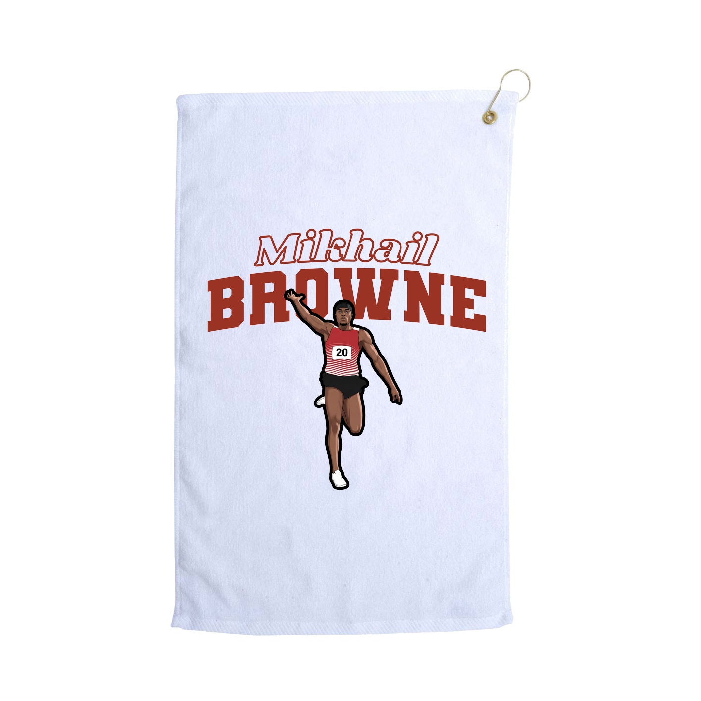 Golf Towel — Name Arch in White