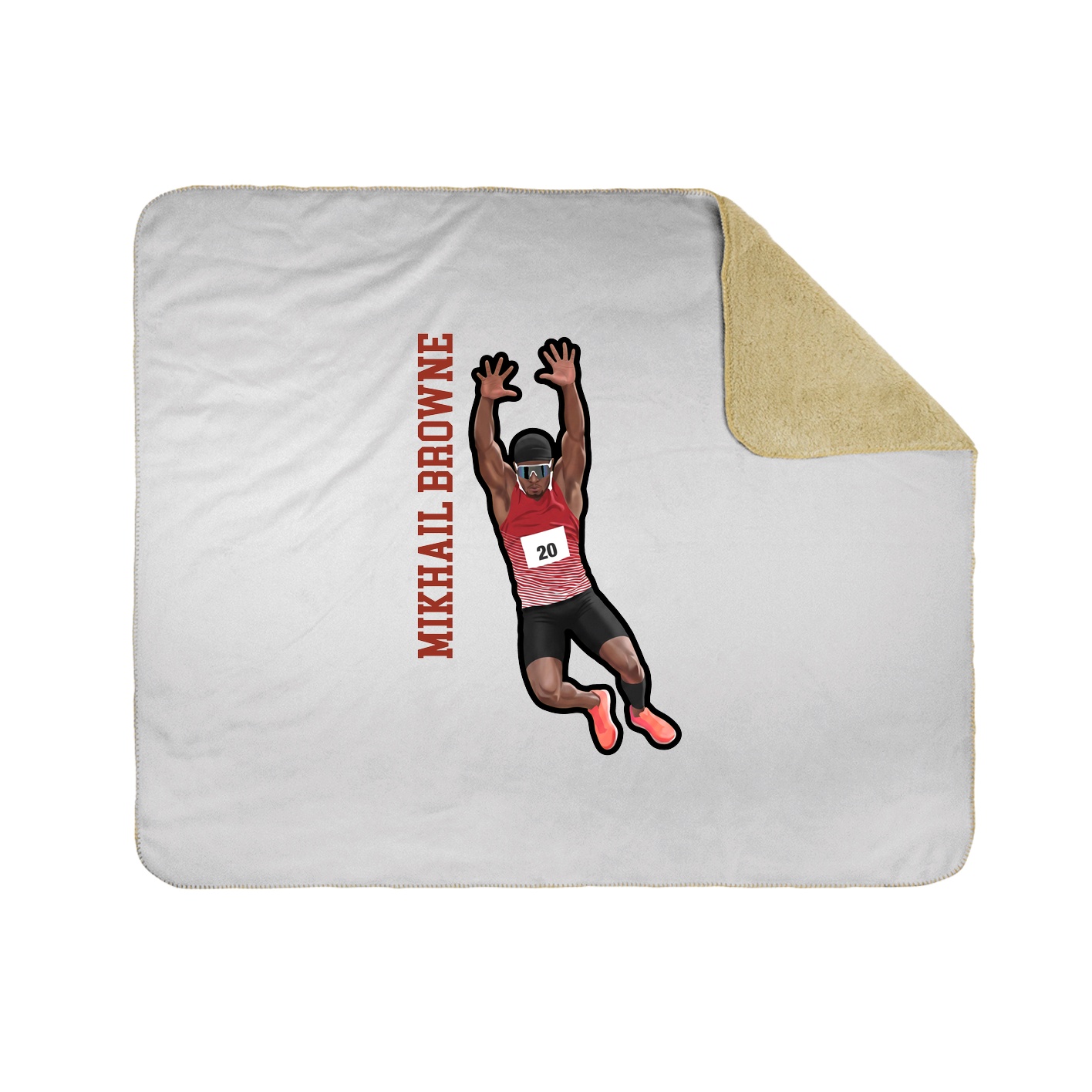 Throw Blanket — Name Vertical in White