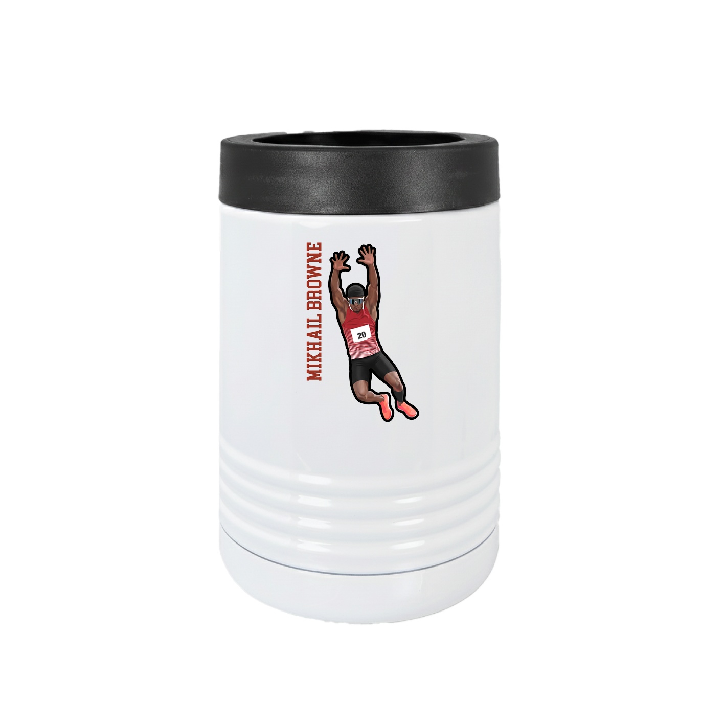 Beverage Holder — Name Vertical in White