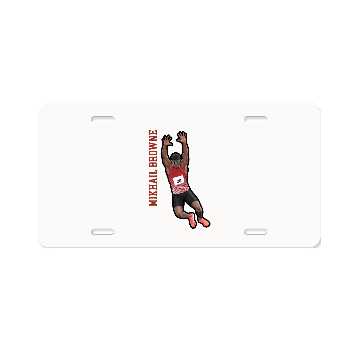 License Plate — Name Vertical in Classic
