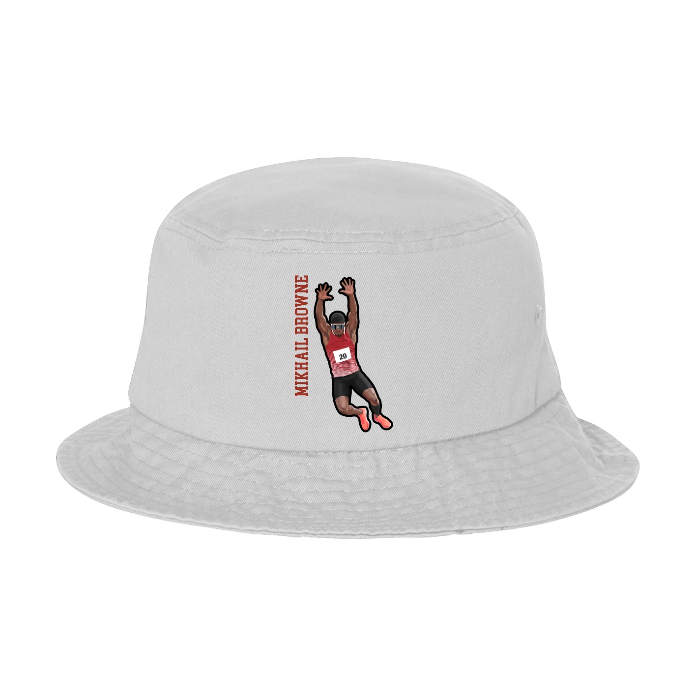 Bucket Cap — Name Vertical in White
