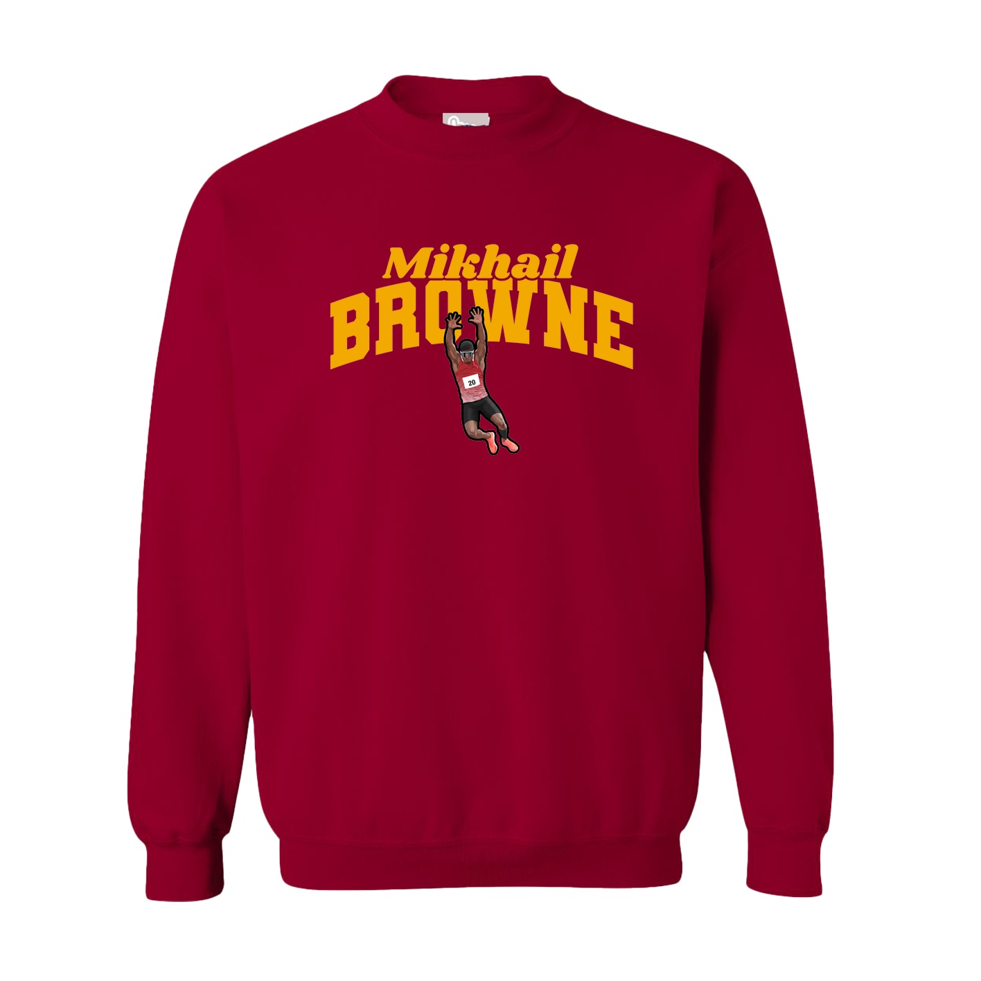 Fleece Crew — Signature Arch in Cardinal