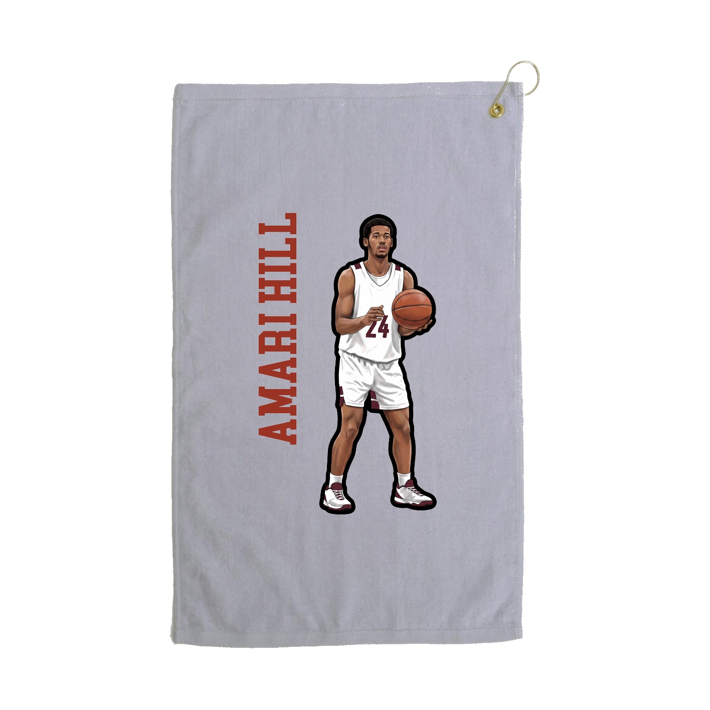 Golf Towel — Name Vertical in Grey