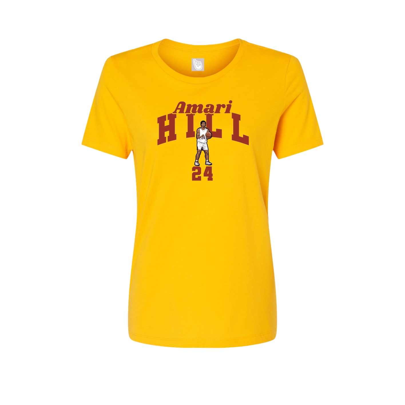 Fitted Women's Tee — Signature Arch in Gold