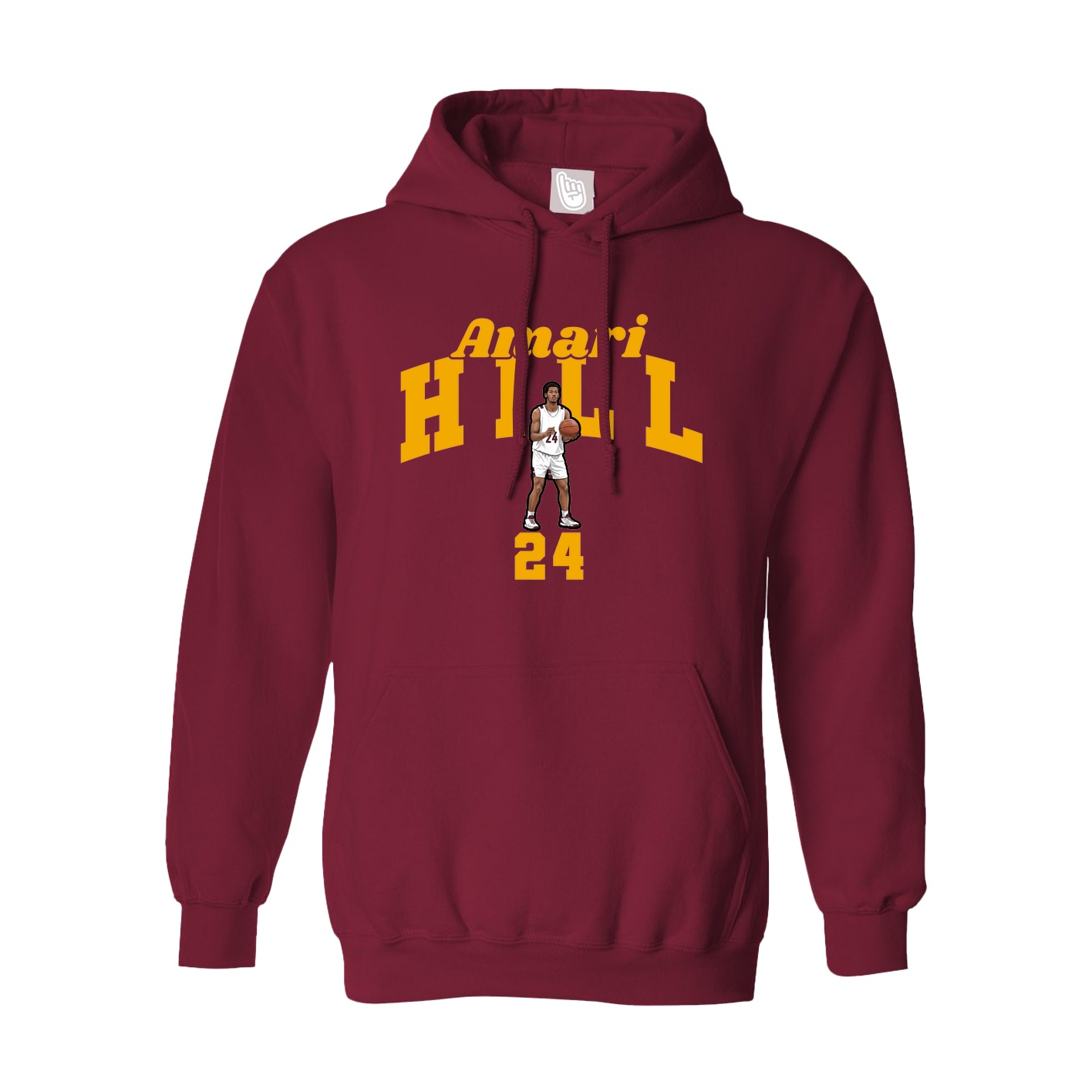 Hoodie — Signature Arch in Cardinal