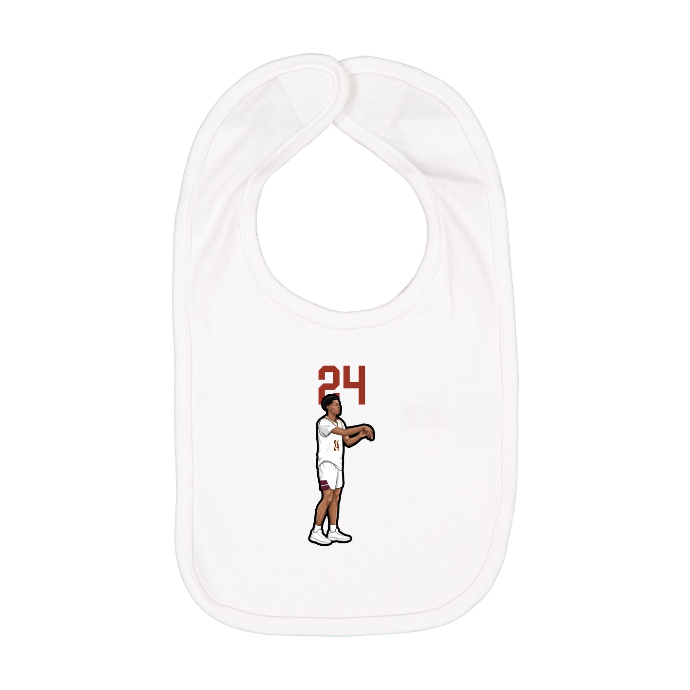 Infant Bib — Number Top in White